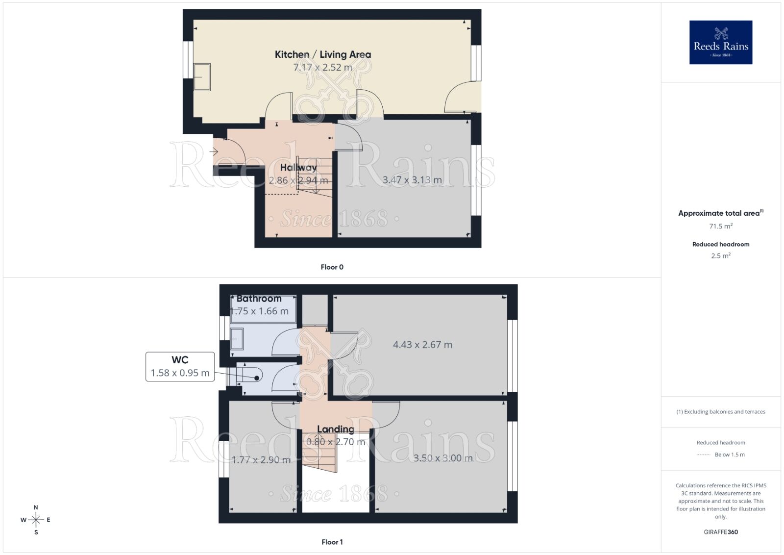 Floorplan of 3 bedroom Semi Detached House for sale, Northfield Place, Rothwell, West Yorkshire, LS26