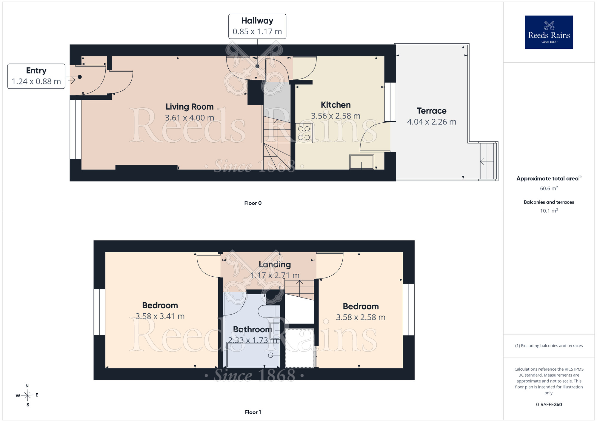 Floorplan of 2 bedroom Mid Terrace House to rent, Hopefield Drive, Rothwell, West Yorkshire, LS26