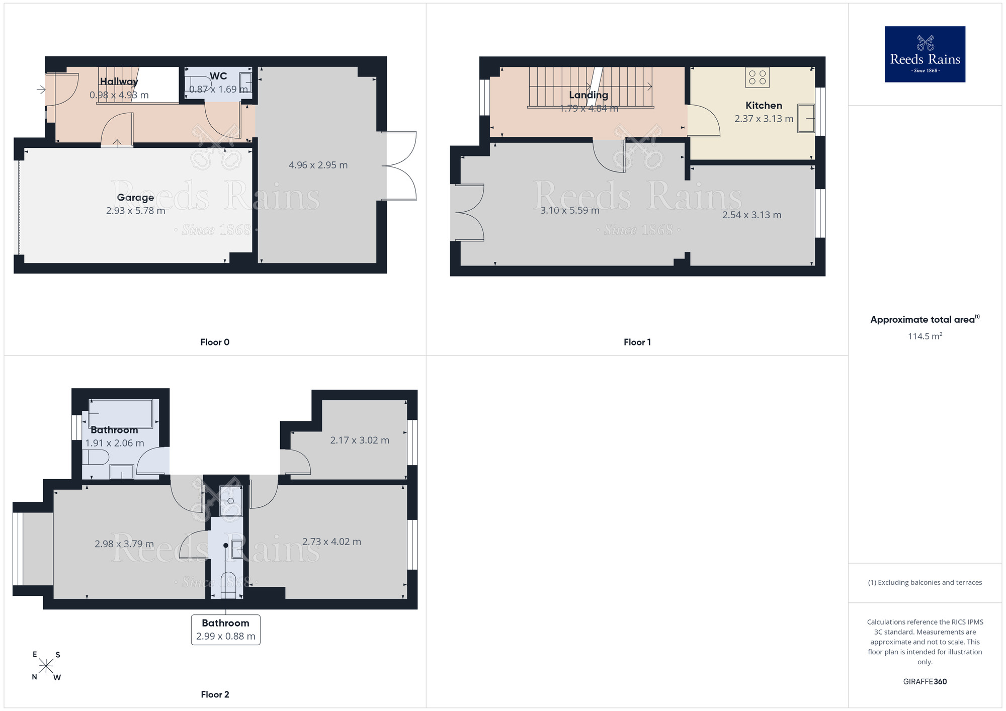 Floorplan of Mid Terrace House for sale, St. Davids Garth, Robin Hood, West Yorkshire, WF3