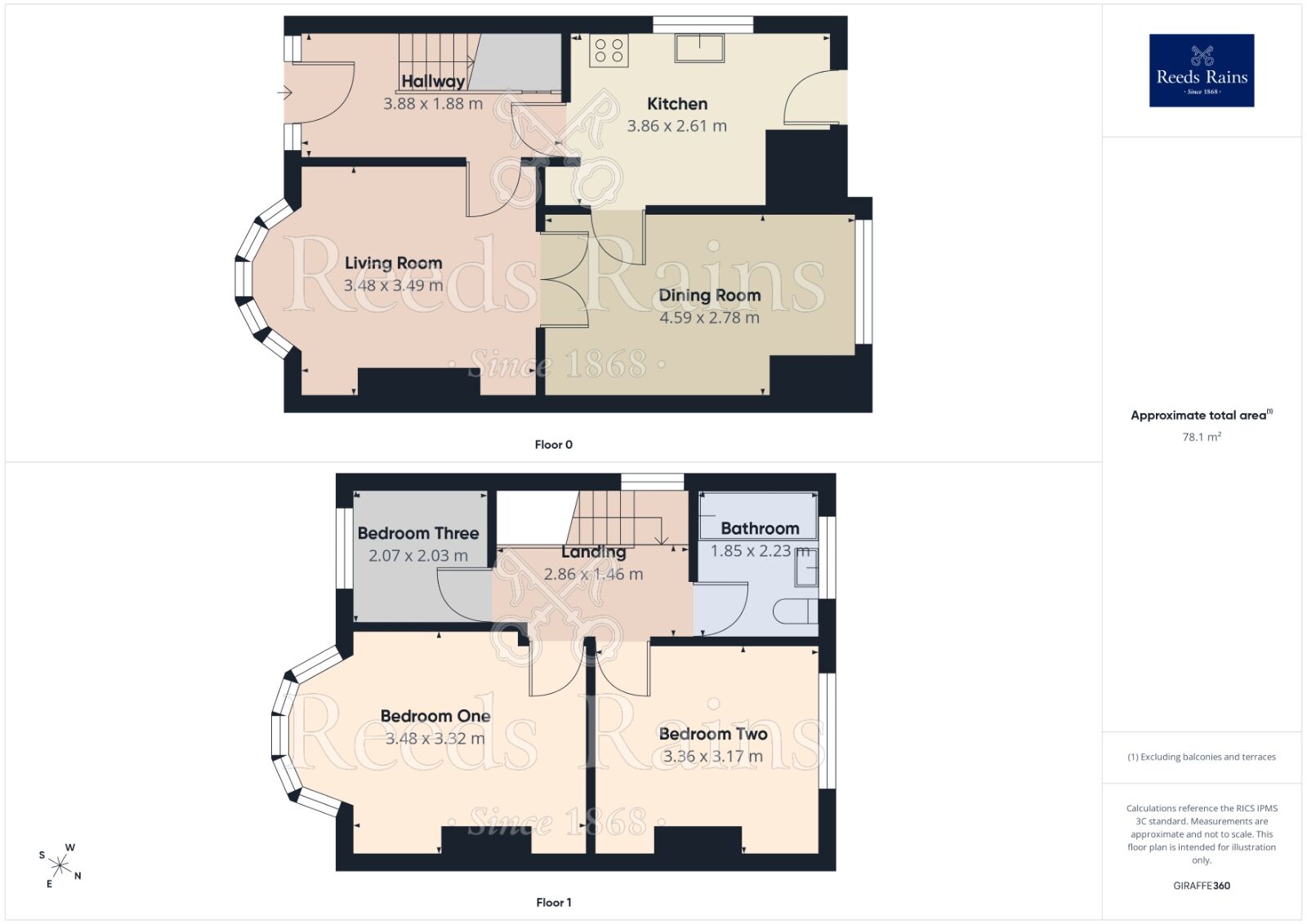 Floorplan of 3 bedroom Semi Detached House for sale, Orion Crescent, Leeds, West Yorkshire, LS10
