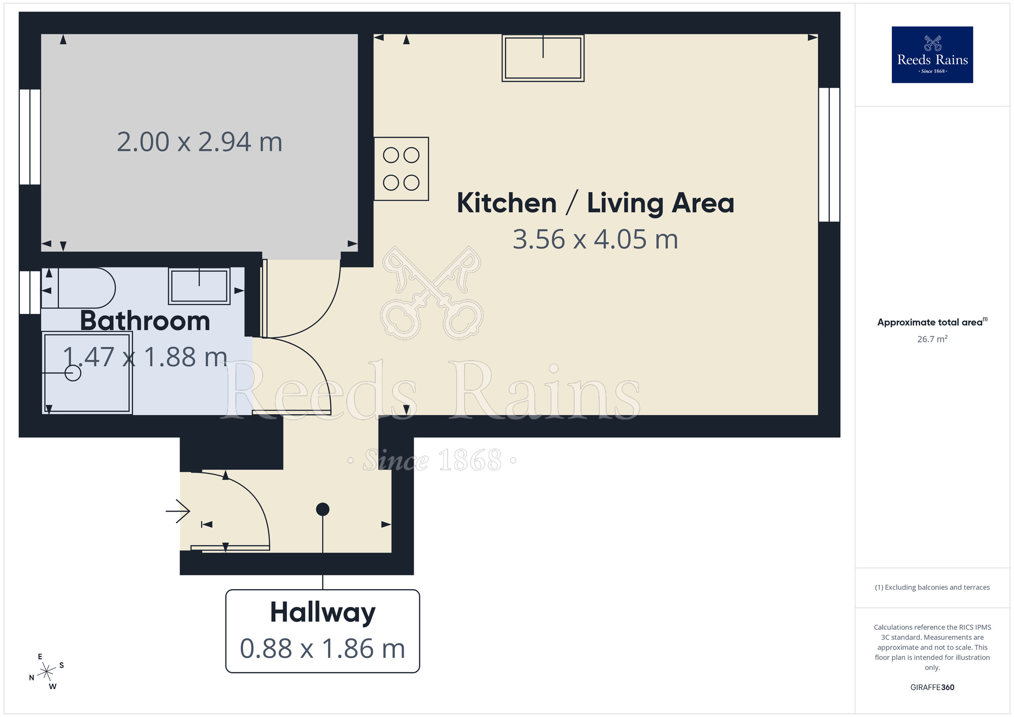 Floorplan of 1 bedroom Flat to rent, Church Lane, Swillington, West Yorkshire, LS26
