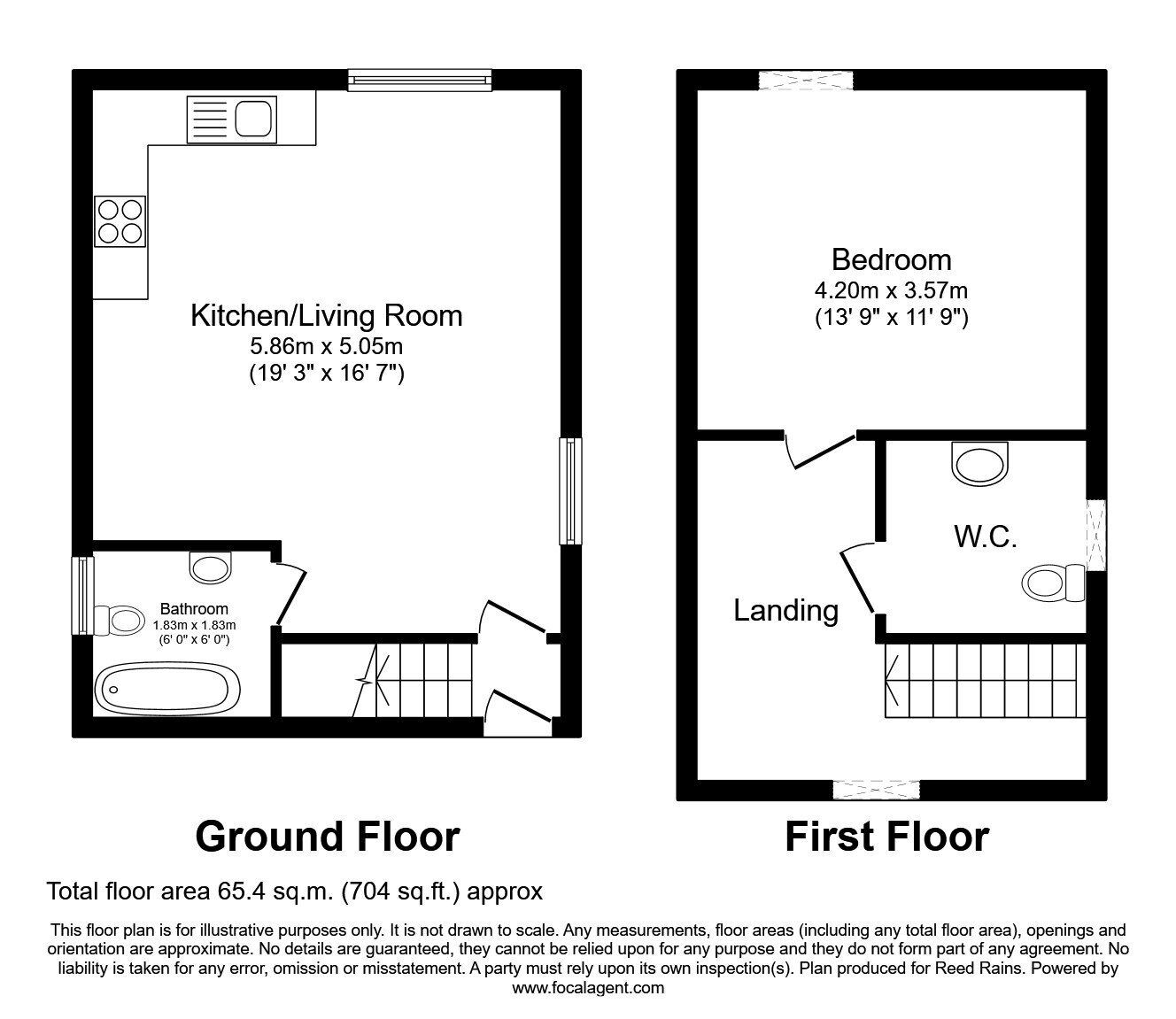 Floorplan of 1 bedroom Flat to rent, Ledger Lane, Lofthouse, West Yorkshire, WF3
