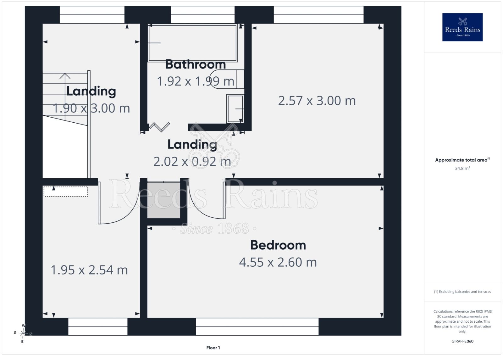 Floorplan of 3 bedroom Semi Detached House for sale, Thorpe Garth, Leeds, West Yorkshire, LS10