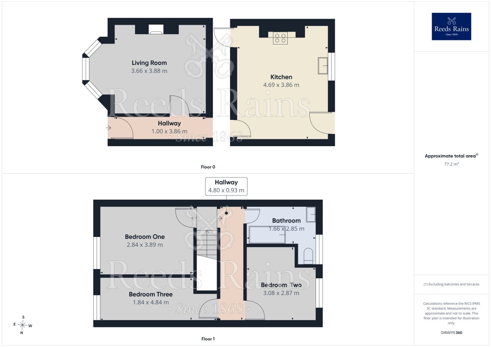 Floorplan of 3 bedroom Semi Detached House for sale, Claremont Street, Oulton, West Yorkshire, LS26