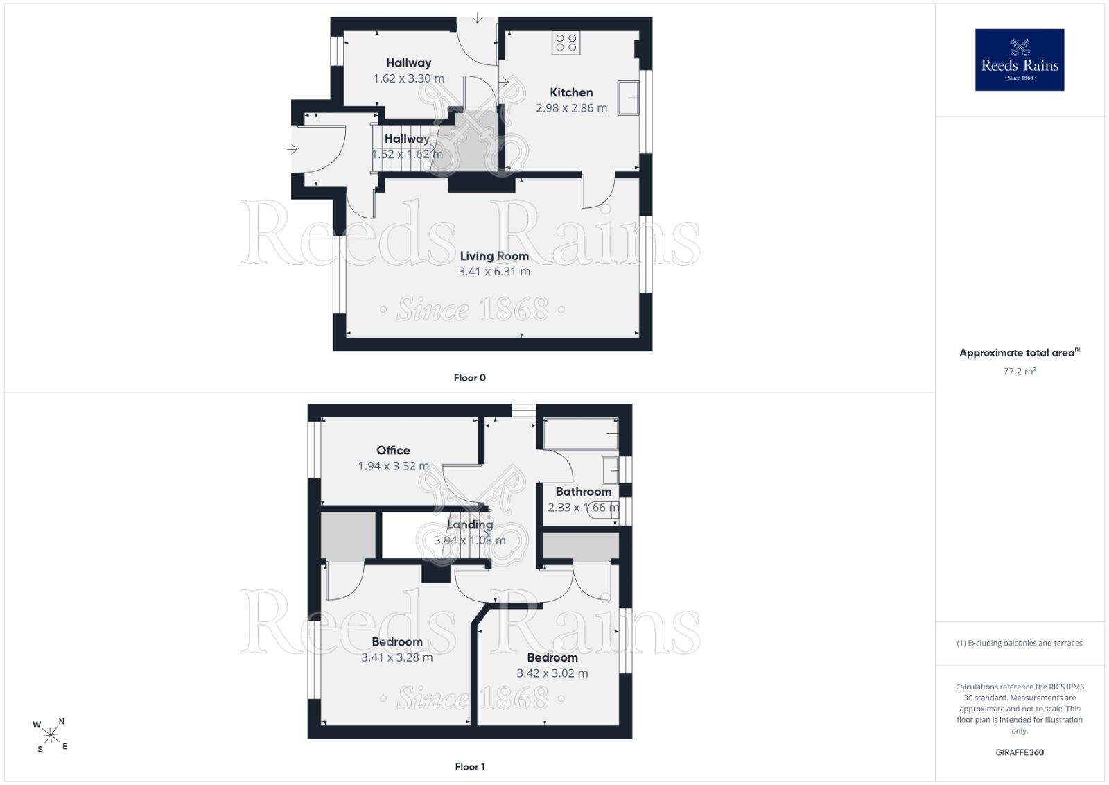Floorplan of 3 bedroom Semi Detached House for sale, Manor Crescent, Rothwell, West Yorkshire, LS26