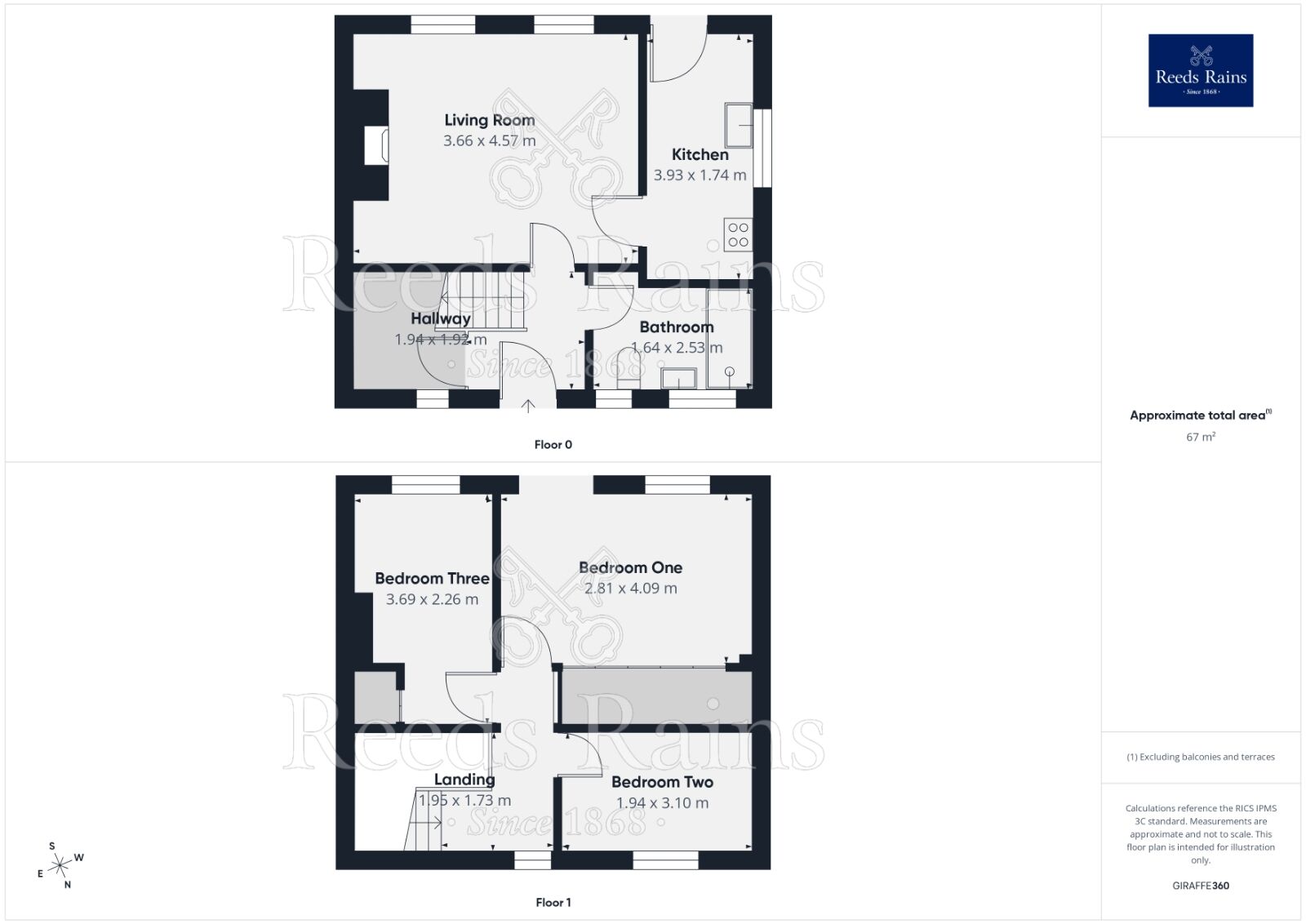 Floorplan of 3 bedroom Semi Detached House for sale, Church Lane, Swillington, West Yorkshire, LS26