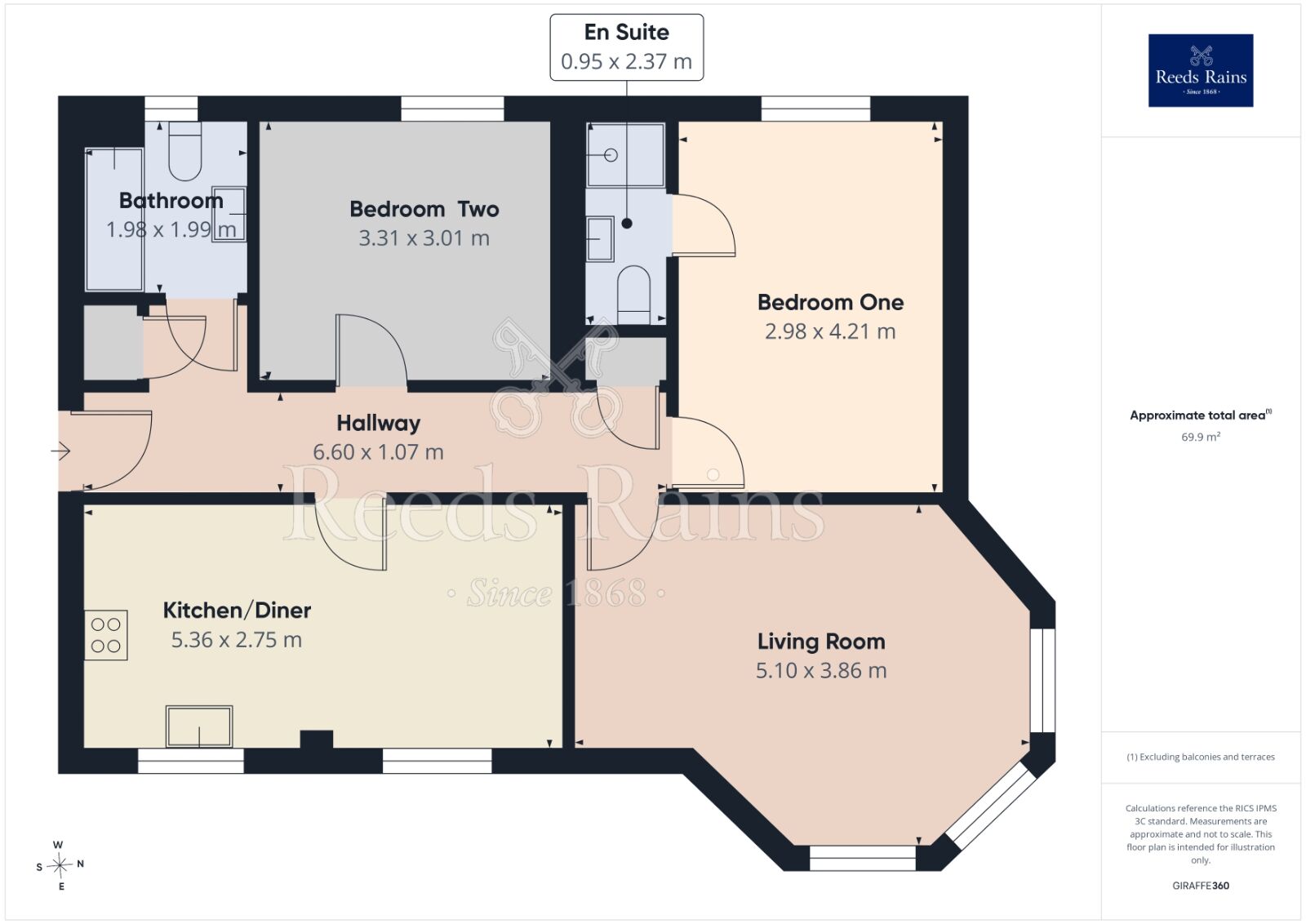 Floorplan of 2 bedroom Flat for sale, Castle Lodge Gardens, Rothwell, West Yorkshire, LS26