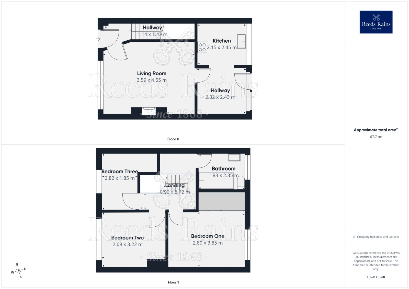 Floorplan of 3 bedroom Mid Terrace House for sale, Knightsway, Robin Hood, West Yorkshire, WF3