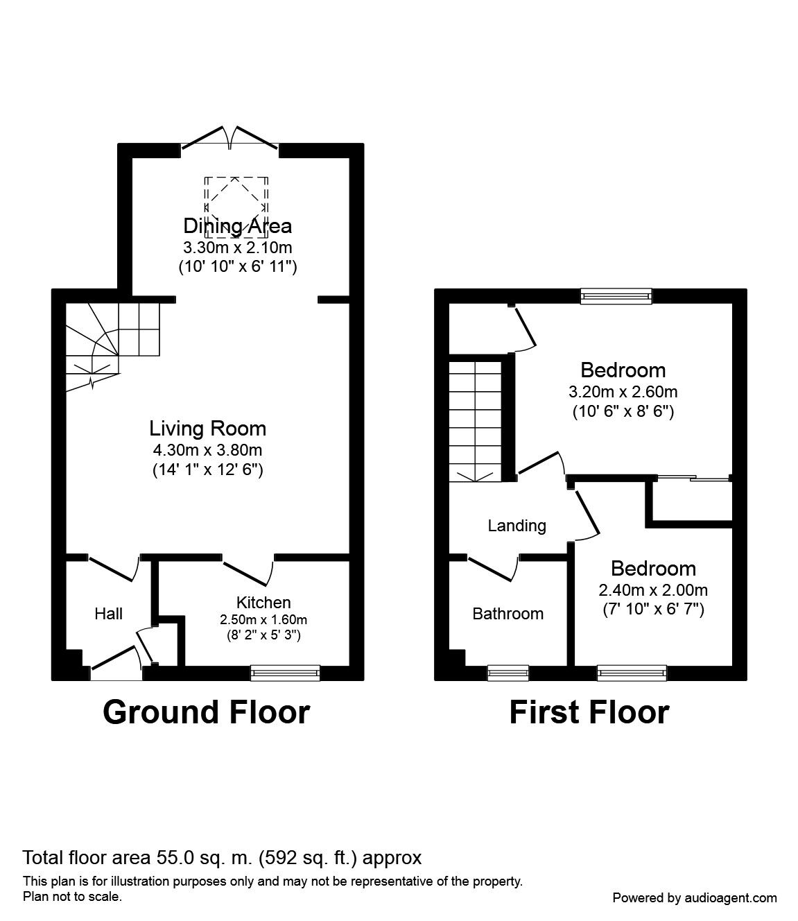 Floorplan of 2 bedroom Mid Terrace House to rent, Leventhorpe Court, Oulton, Leeds, LS26