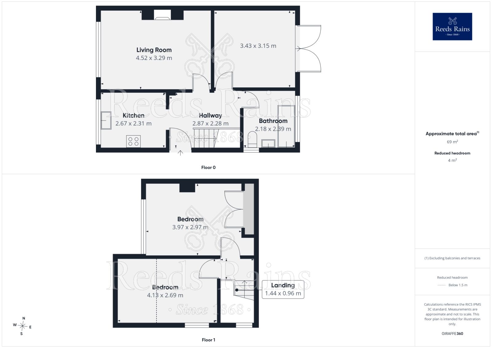 Floorplan of 2 bedroom Semi Detached House for sale, Ouzlewell Green, Lofthouse, West Yorkshire, WF3
