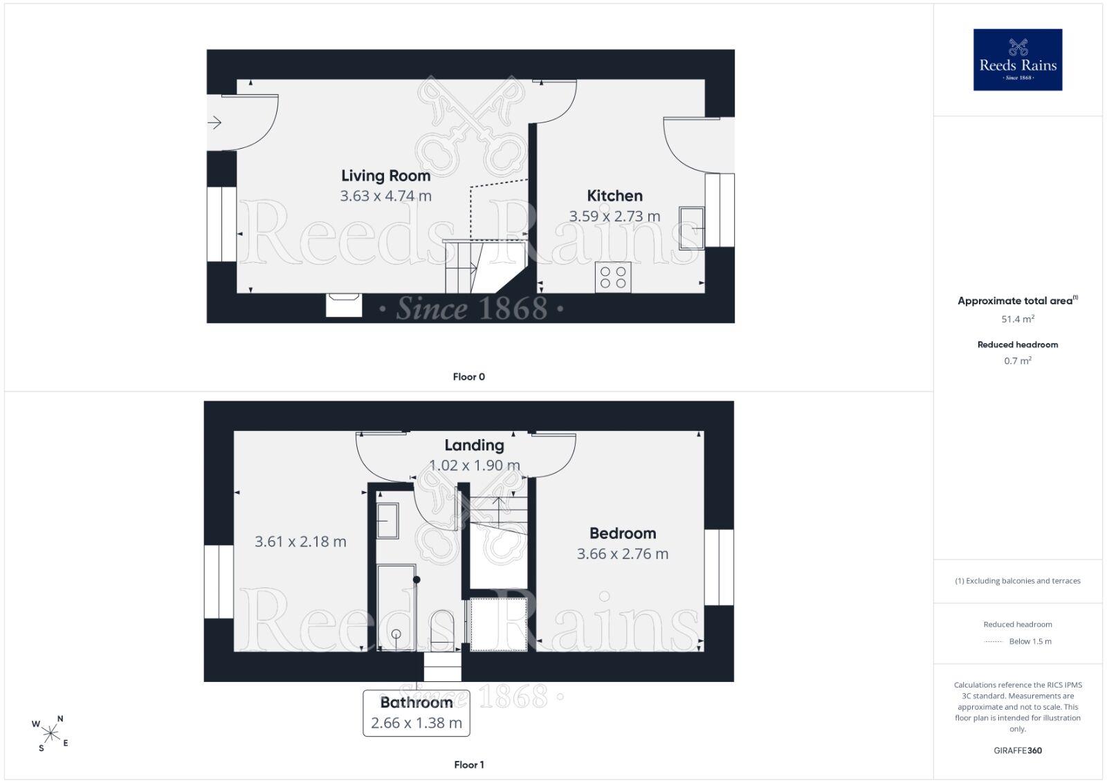 Floorplan of 2 bedroom Semi Detached House for sale, Dunlin Court, Leeds, West Yorkshire, LS10