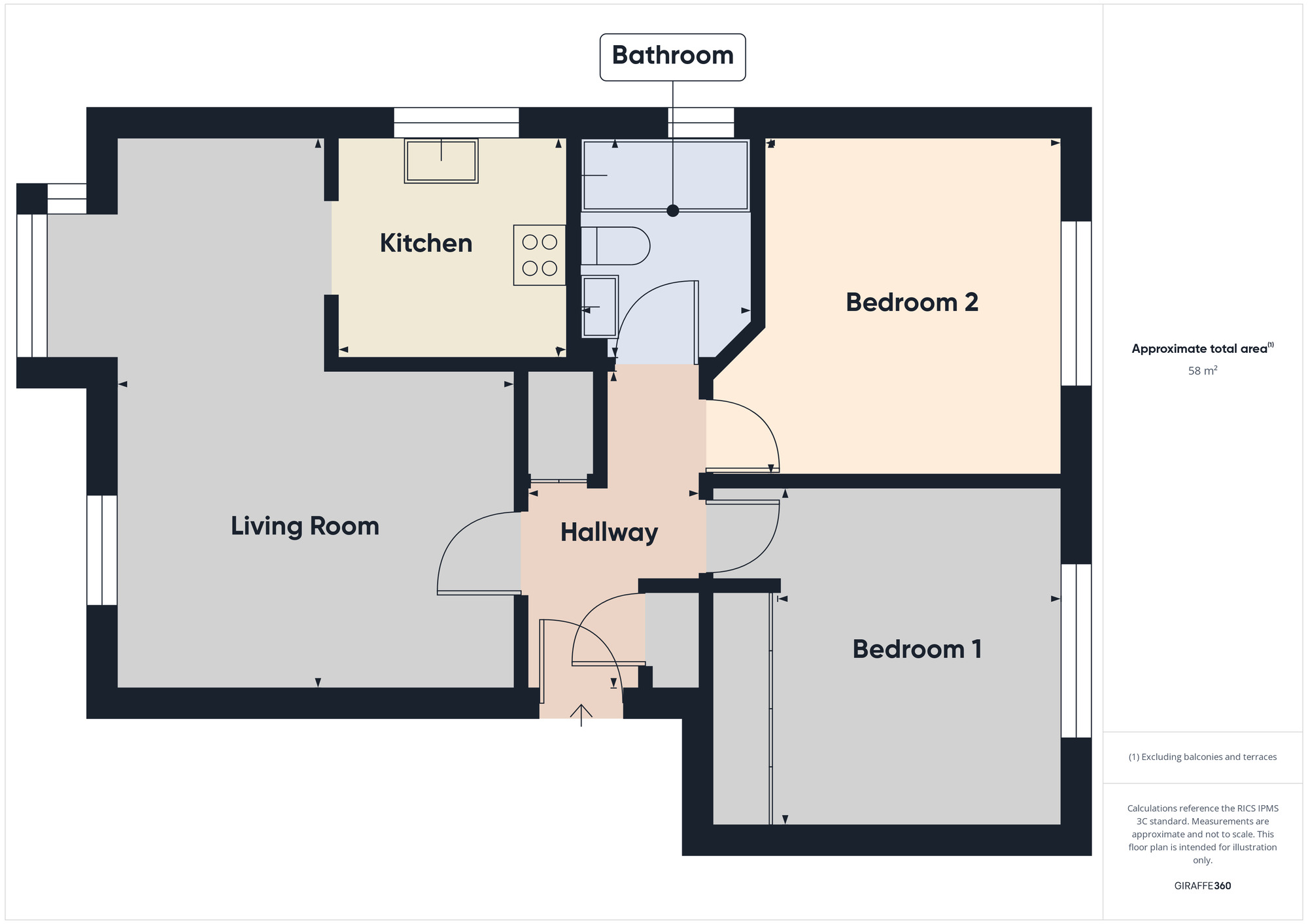 Floorplan of 2 bedroom  Flat for sale, Sparks Close, Dagenham, RM8