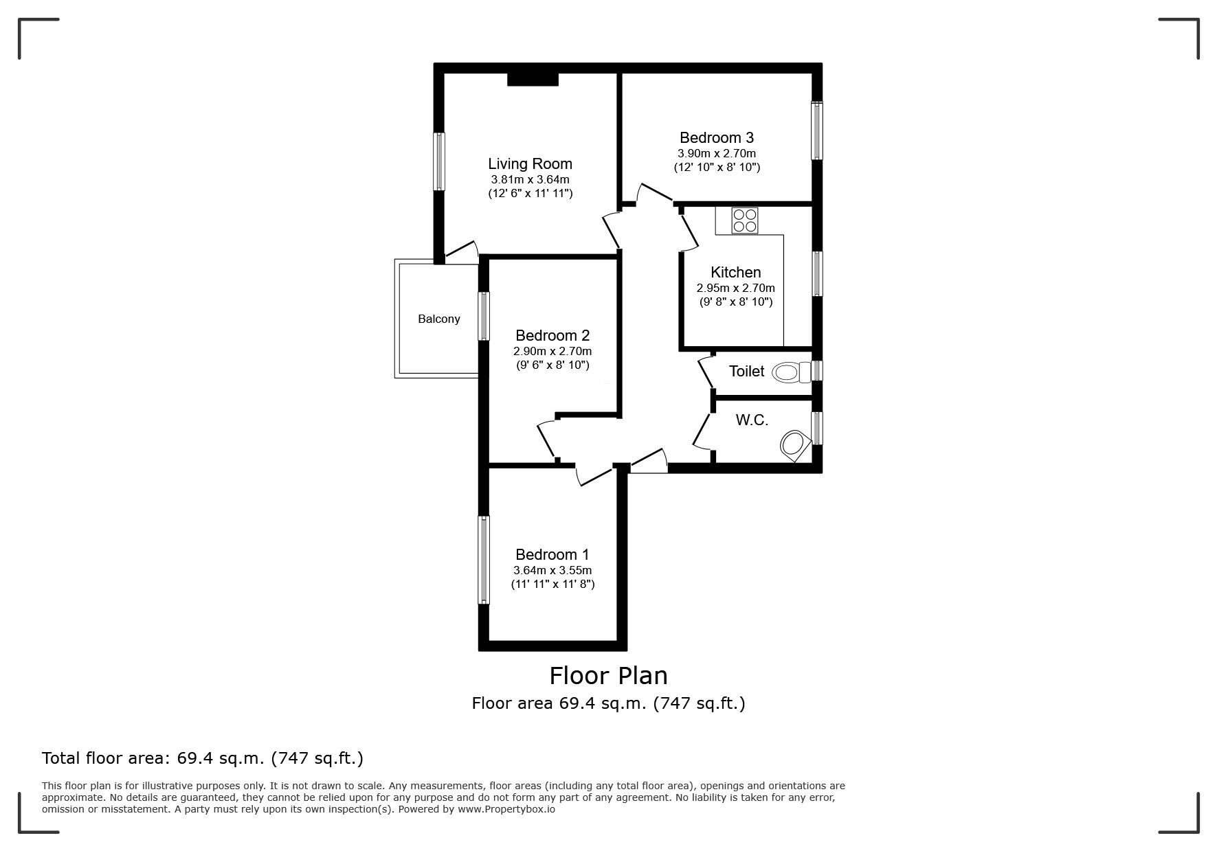 Floorplan of 3 bedroom Detached Flat for sale, Lindfield Road, Romford, RM3