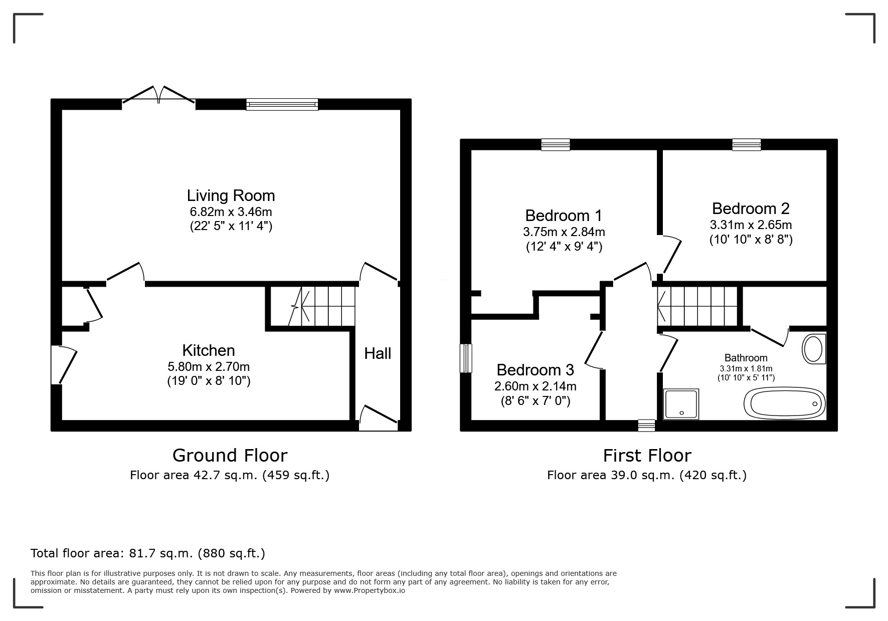 Floorplan of 3 bedroom End Terrace House for sale, Gillam Way, Rainham, RM13