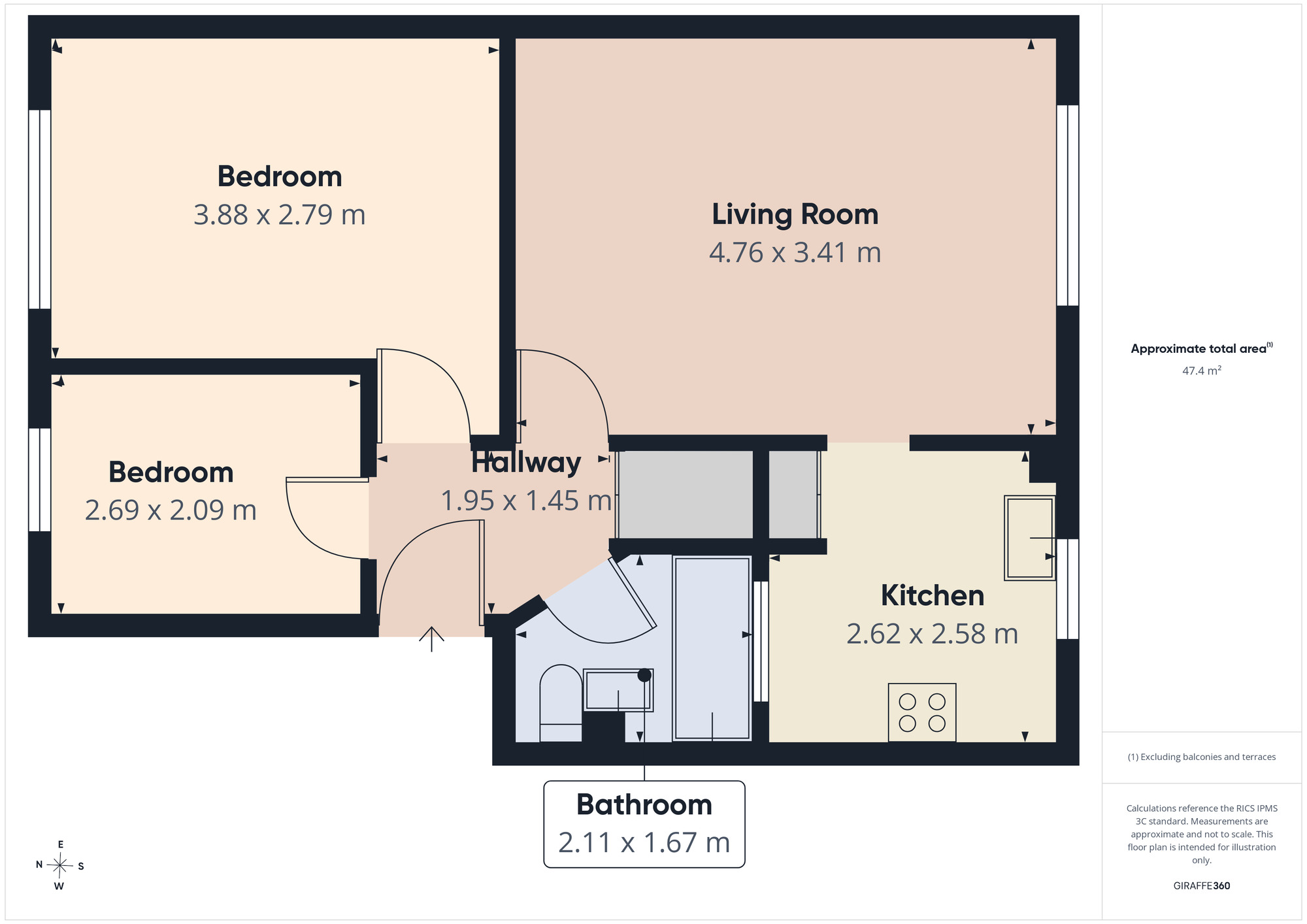 Floorplan of 2 bedroom Flat for sale, Braithwaite Avenue, Romford, RM7
