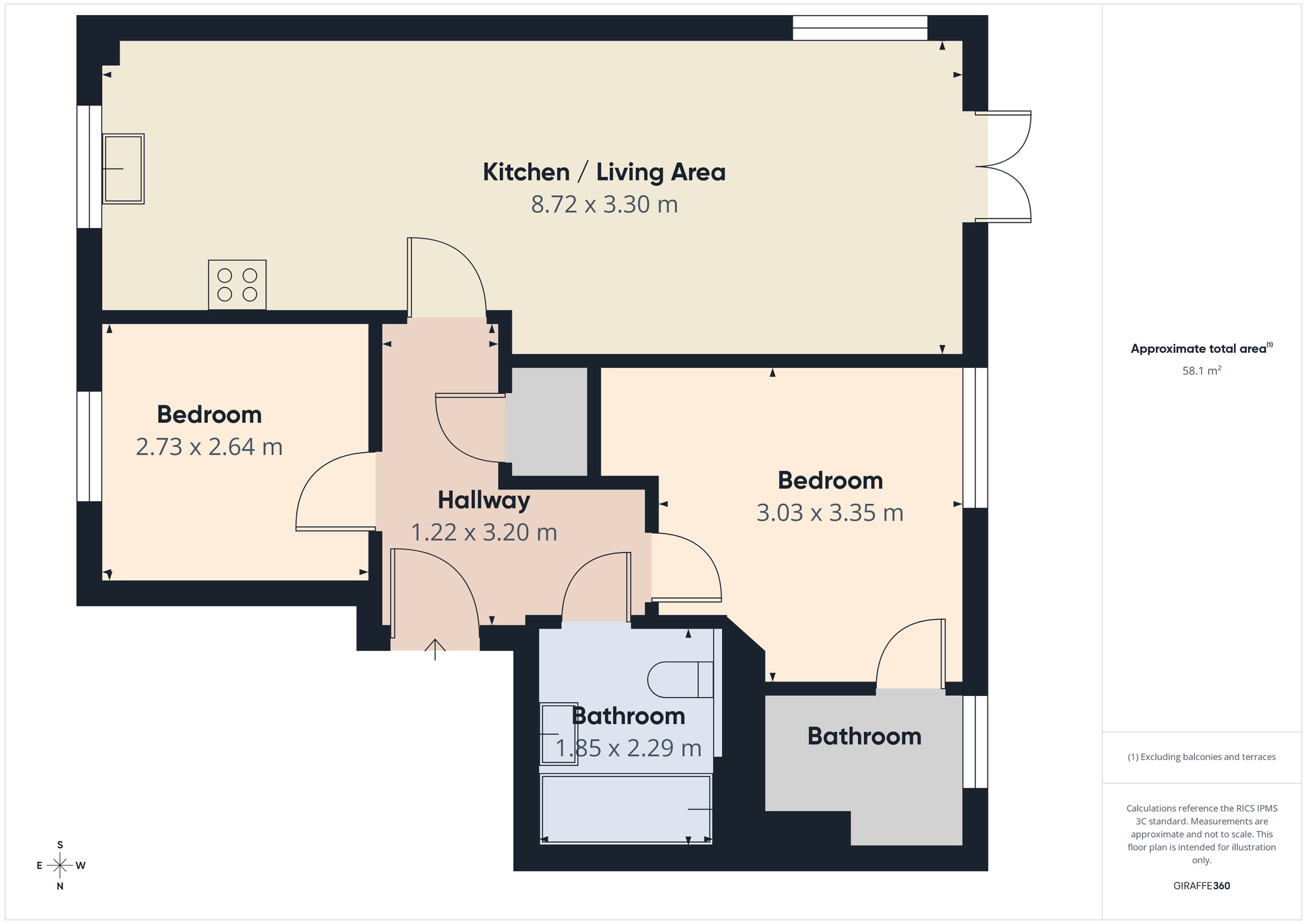 Floorplan of 2 bedroom Flat for sale, Panyers Gardens, Dagenham, RM10