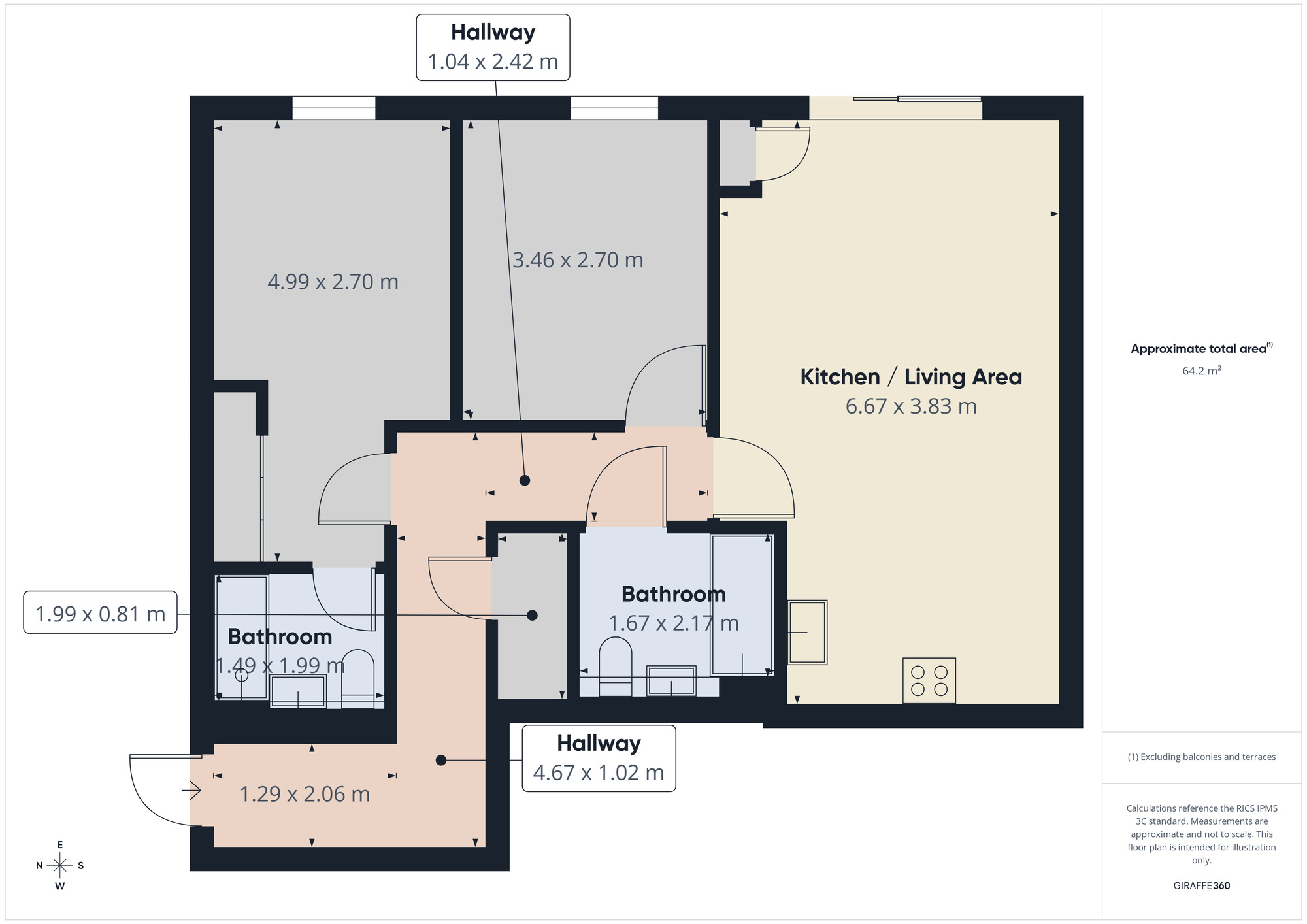 Floorplan of 2 bedroom Flat to rent, Millfield Close, Hornchurch, RM11
