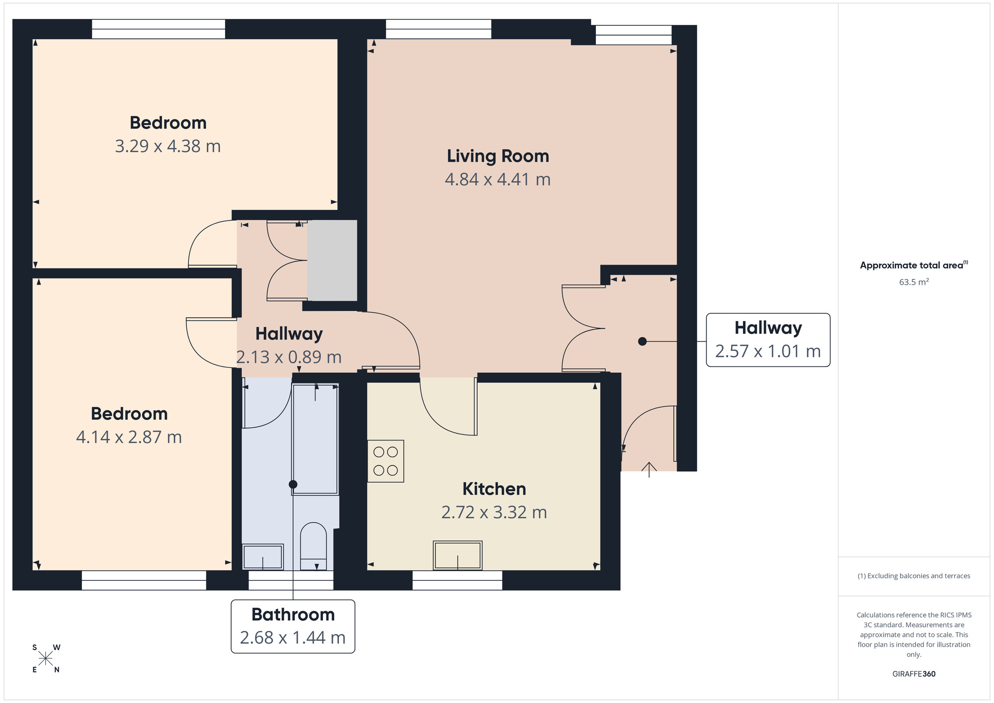 Floorplan of 2 bedroom Flat for sale, Canfield Road, Rainham, RM13
