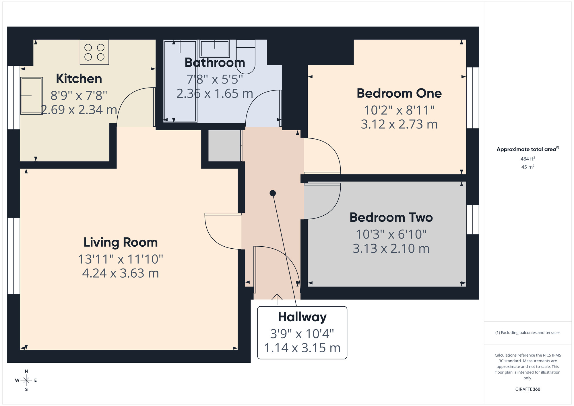 Floorplan of 2 bedroom Flat to rent, Plumtree Close, Dagenham, RM10