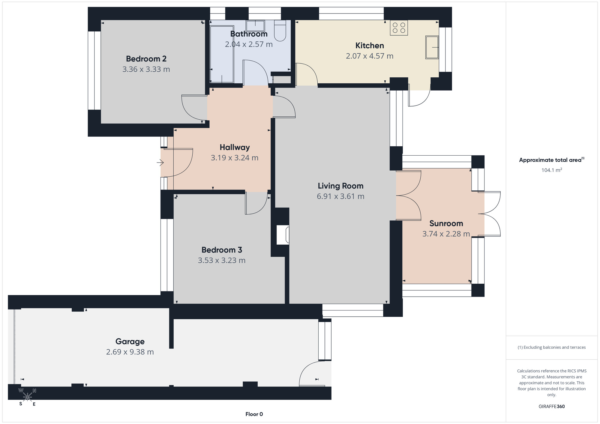 Floorplan of 3 bedroom Semi Detached Bungalow to rent, The Mount, Romford, RM3
