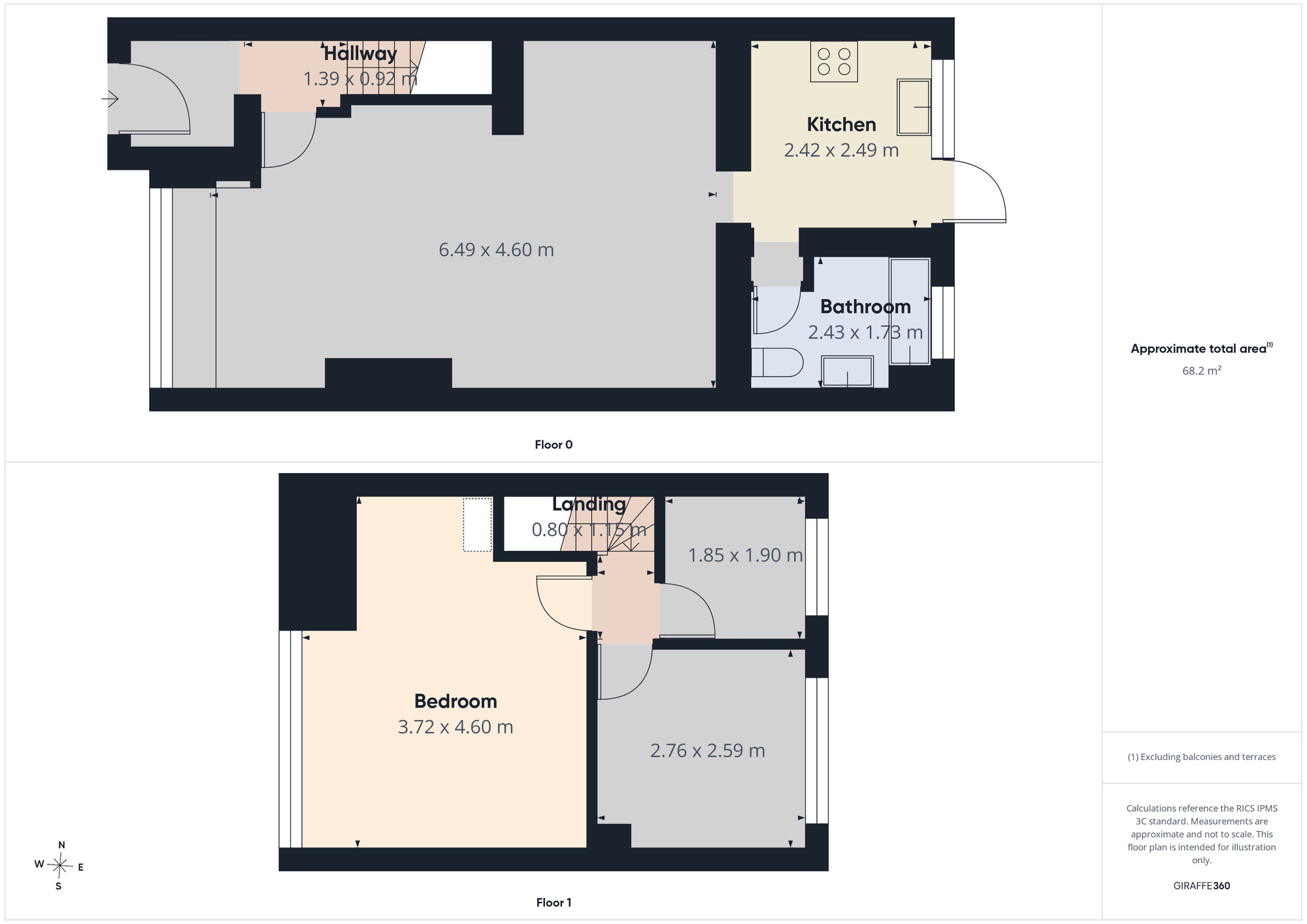 Floorplan of 3 bedroom Mid Terrace House to rent, Laburnum Avenue, Hornchurch, RM12