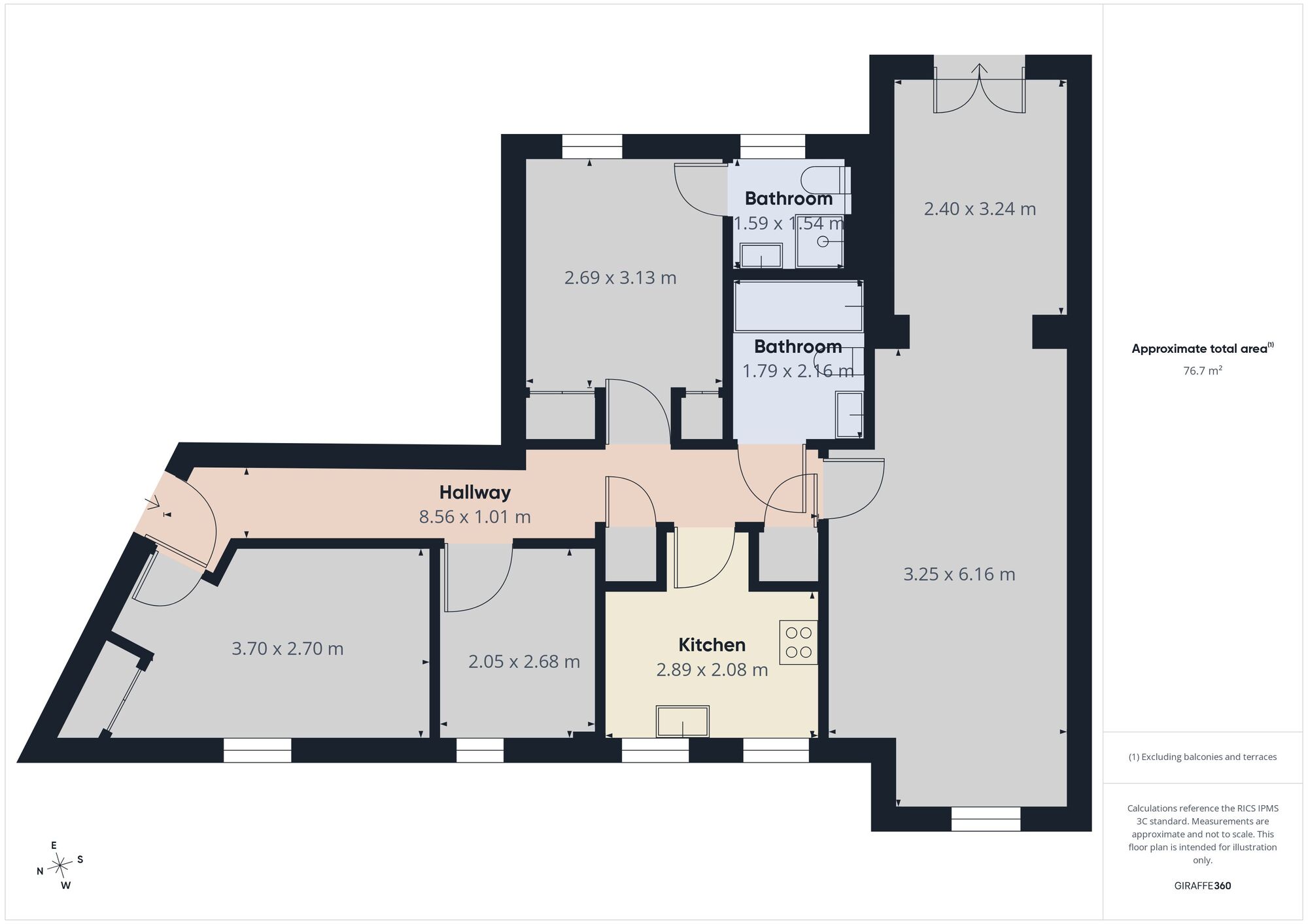 Floorplan of 3 bedroom Flat to rent, Carew Close, Chafford Hundred, Essex, RM16
