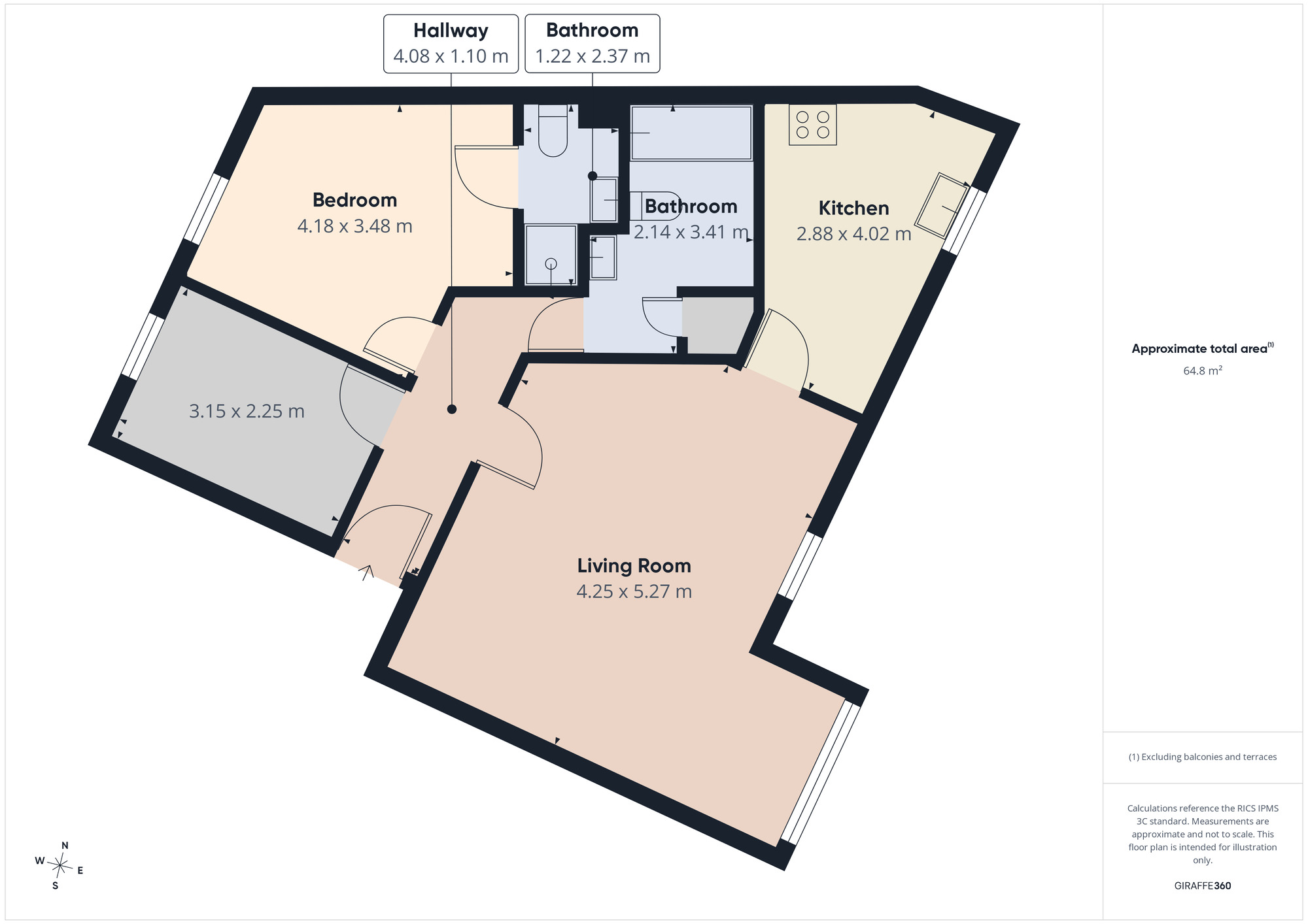 Floorplan of 2 bedroom Flat to rent, Kidman Close, Gidea Park, Romford, RM2
