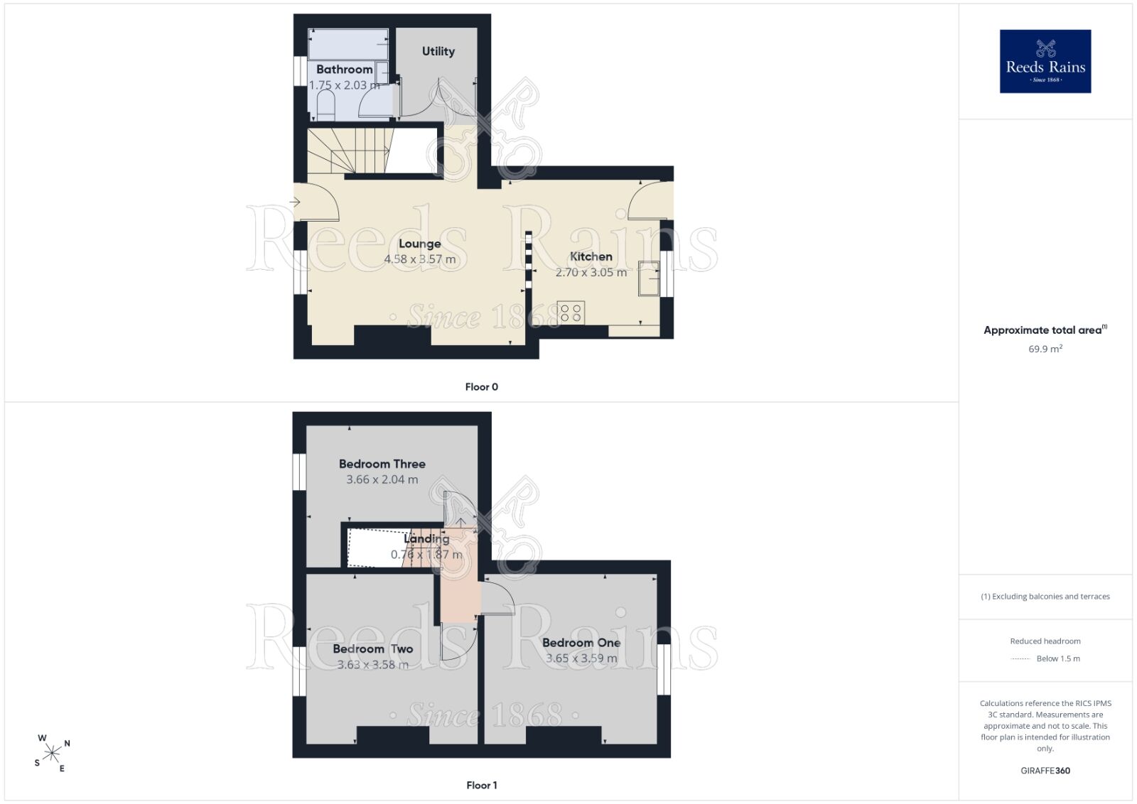 Floorplan of 3 bedroom Mid Terrace House to rent, Ellis Street, Brinsworth, South Yorkshire, S60