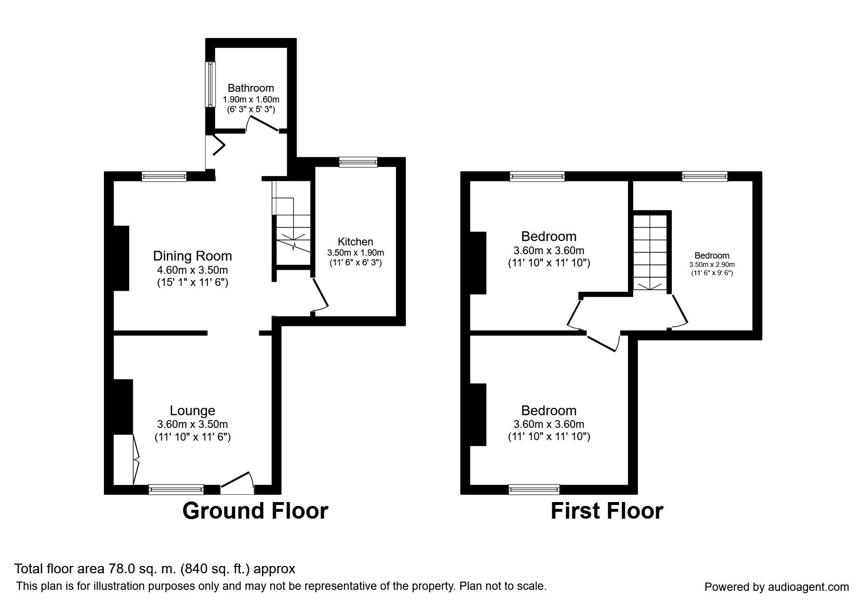 Floorplan of 3 bedroom  House to rent, Ellis Street, Brinsworth, South Yorkshire, S60