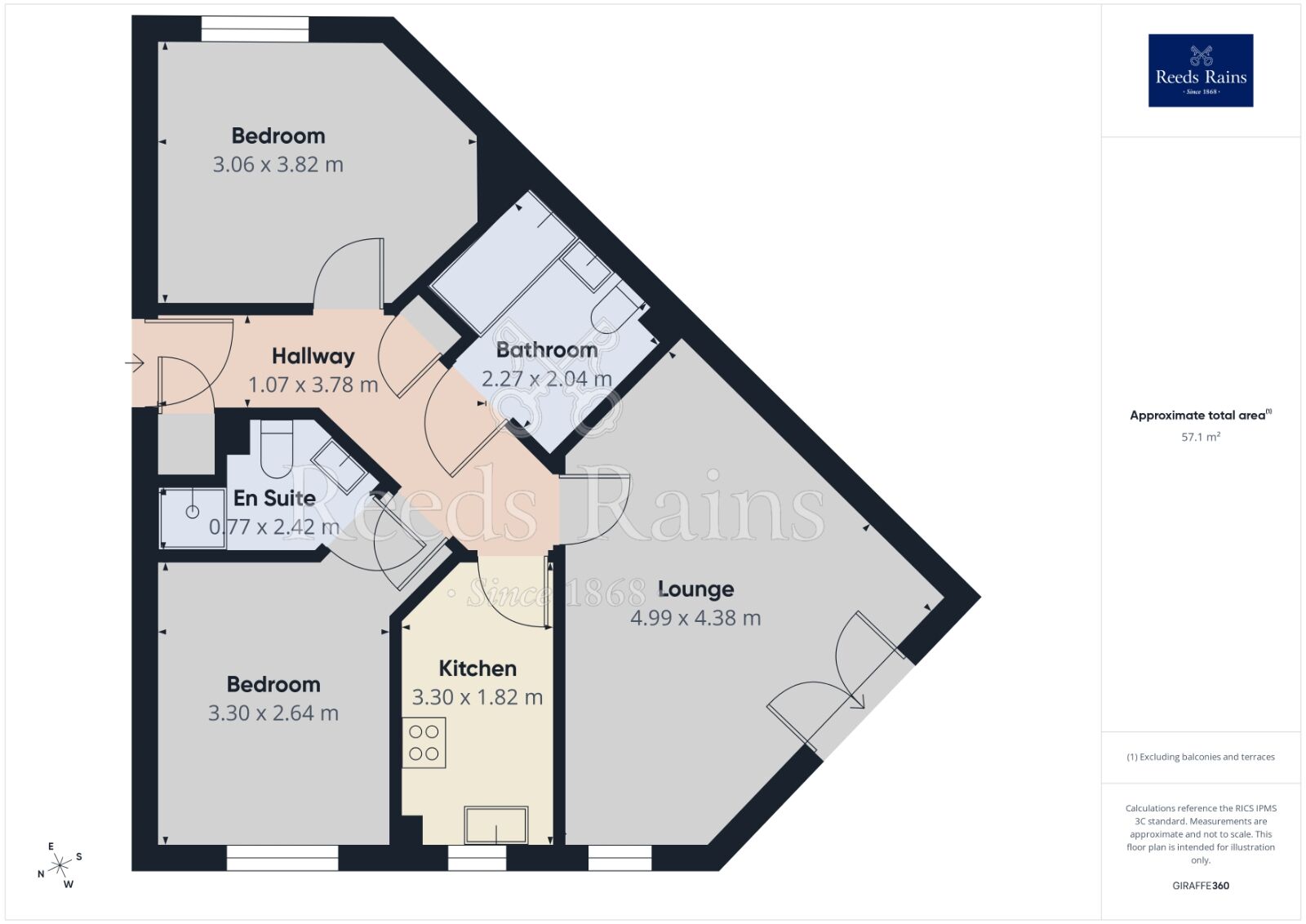 Floorplan of 2 bedroom Flat to rent, Derwent Chase, Waverley, South Yorkshire, S60