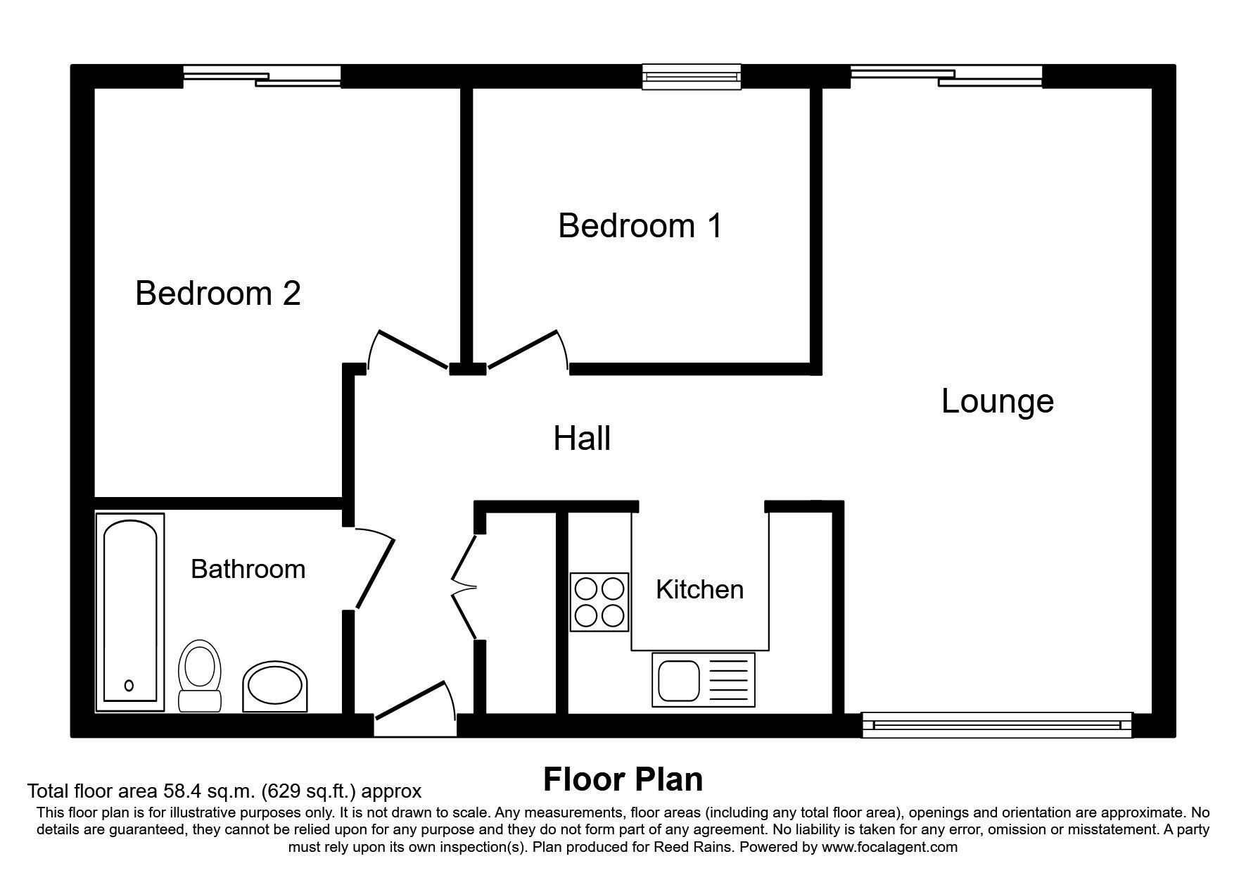 Floorplan of 2 bedroom  Flat for sale, The Old Market, Market Street, South Yorkshire, S60