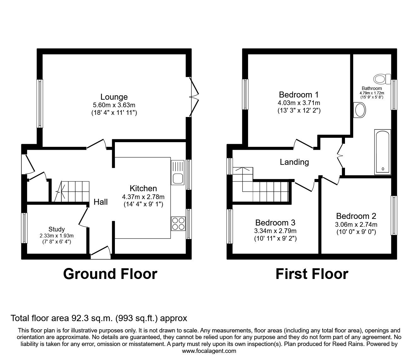 Floorplan of 3 bedroom Semi Detached House to rent, Tudor Street, Thurnscoe, South Yorkshire, S63