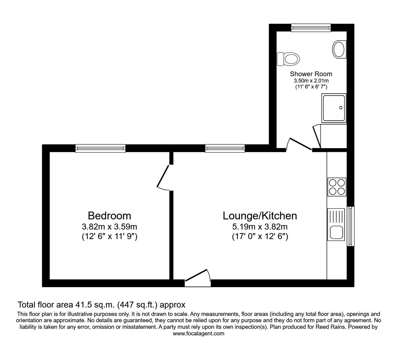 Floorplan of 1 bedroom  Flat to rent, Barnsley Road, Goldthorpe, South Yorkshire, S63