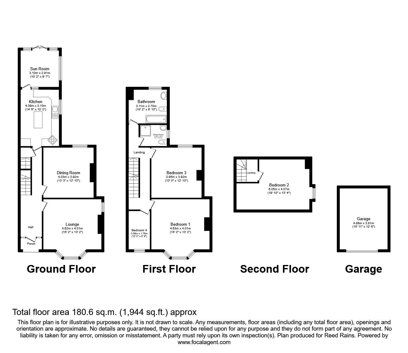 Floorplan of 4 bedroom Semi Detached House for sale, Oakwood Road East, Rotherham, South Yorkshire, S60