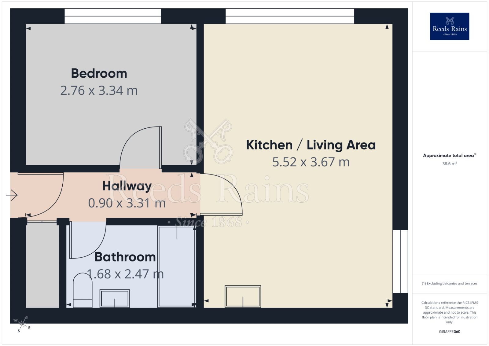 Floorplan of 1 bedroom Flat to rent, Reneville Court, Reneville Road, South Yorkshire, S60