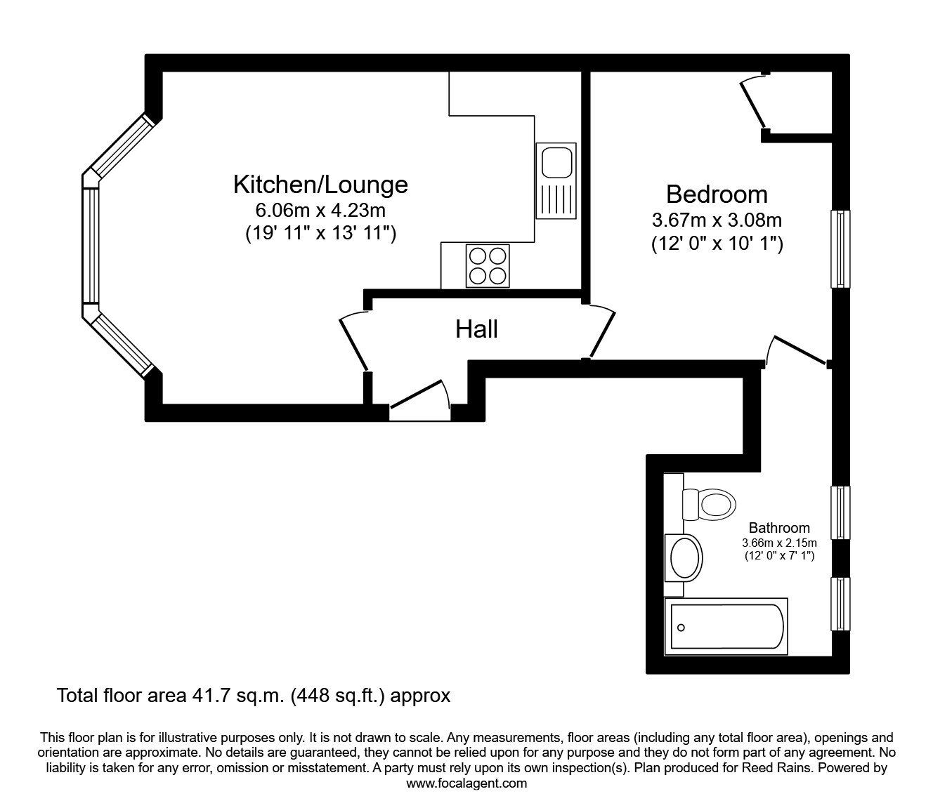 Floorplan of 1 bedroom Flat to rent, Moorgate Road, Rotherham, South Yorkshire, S60