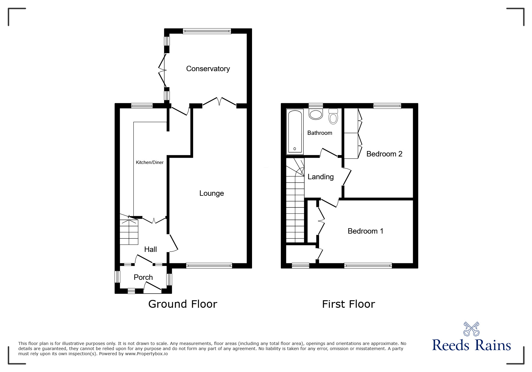 Floorplan of 2 bedroom Semi Detached House to rent, Hawke Close, Rawmarsh, South Yorkshire, S62