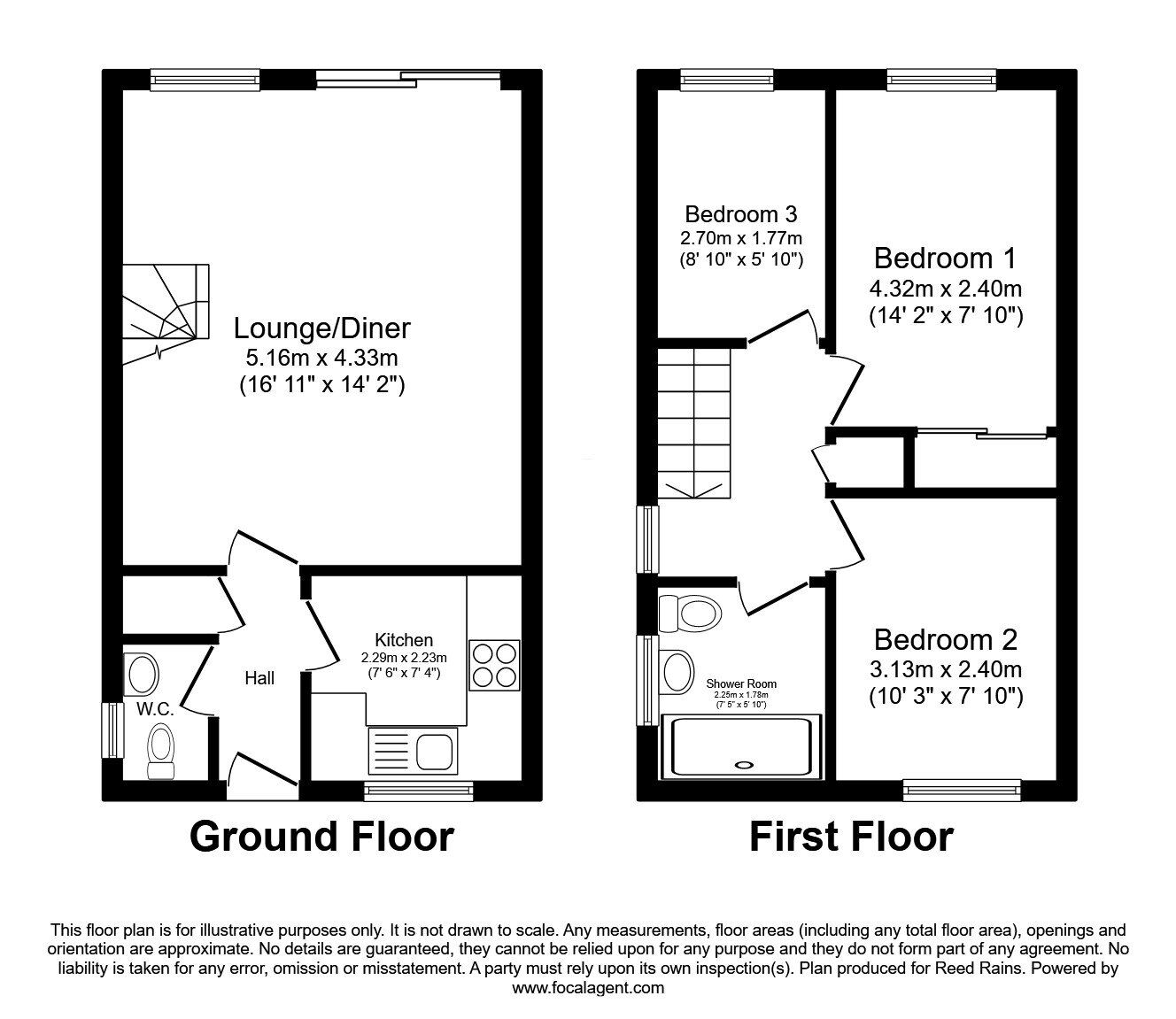 Floorplan of 3 bedroom Semi Detached House for sale, Brookfield Close, Dalton, South Yorkshire, S65