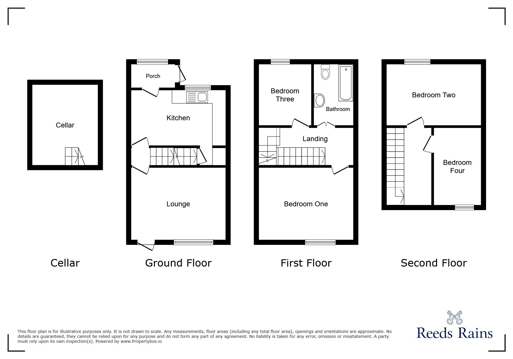 Floorplan of 4 bedroom End Terrace House to rent, Chapel Walk, Rawmarsh, South Yorkshire, S62