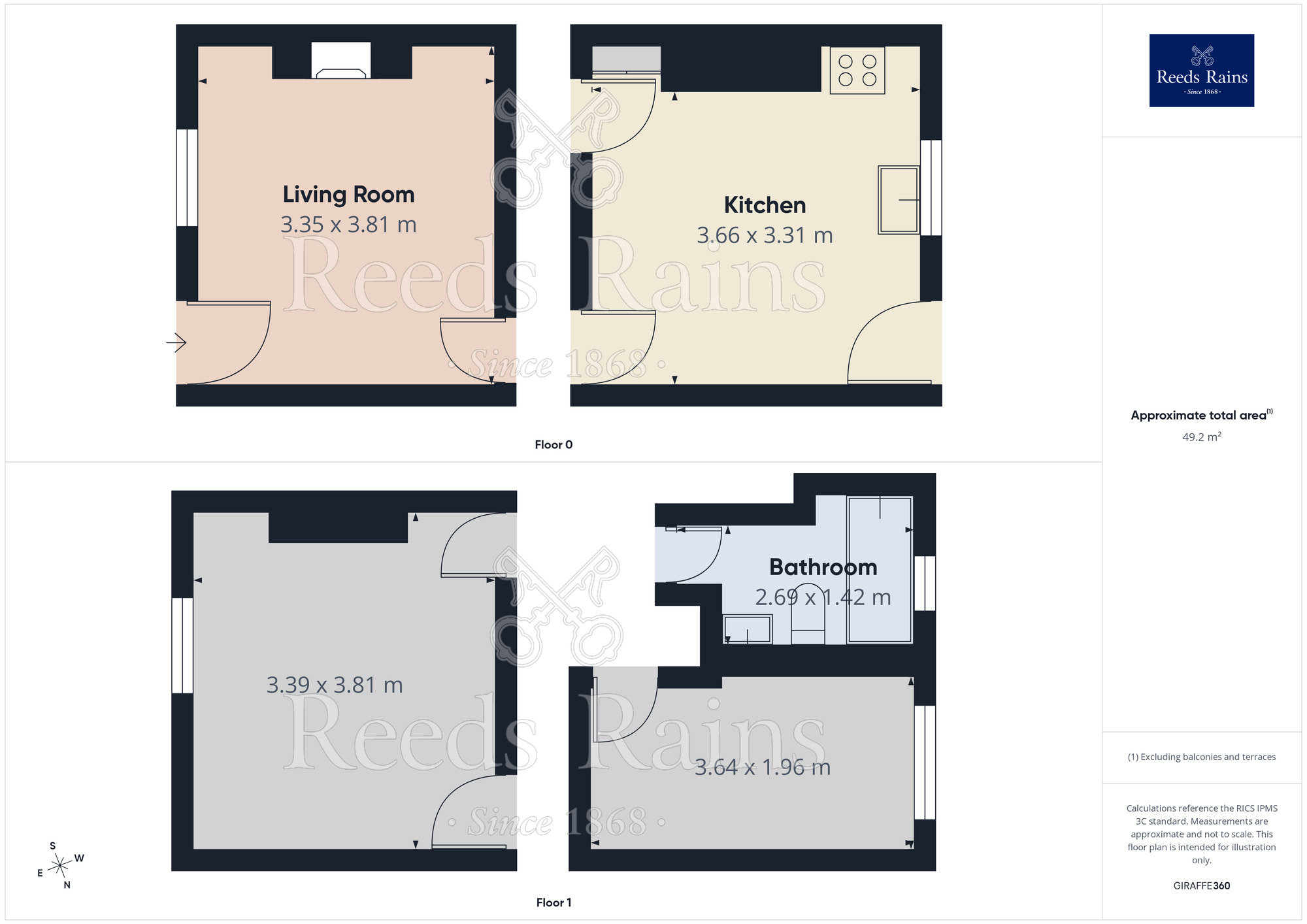 Floorplan of 2 bedroom Mid Terrace House to rent, St. Johns Avenue, Rotherham, South Yorkshire, S60