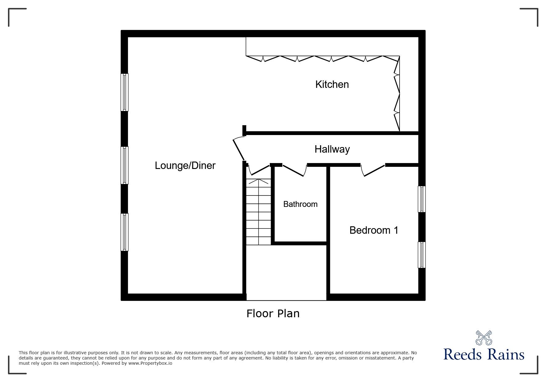 Floorplan of 1 bedroom Flat to rent, Moorgate Street, Rotherham, South Yorkshire, S60