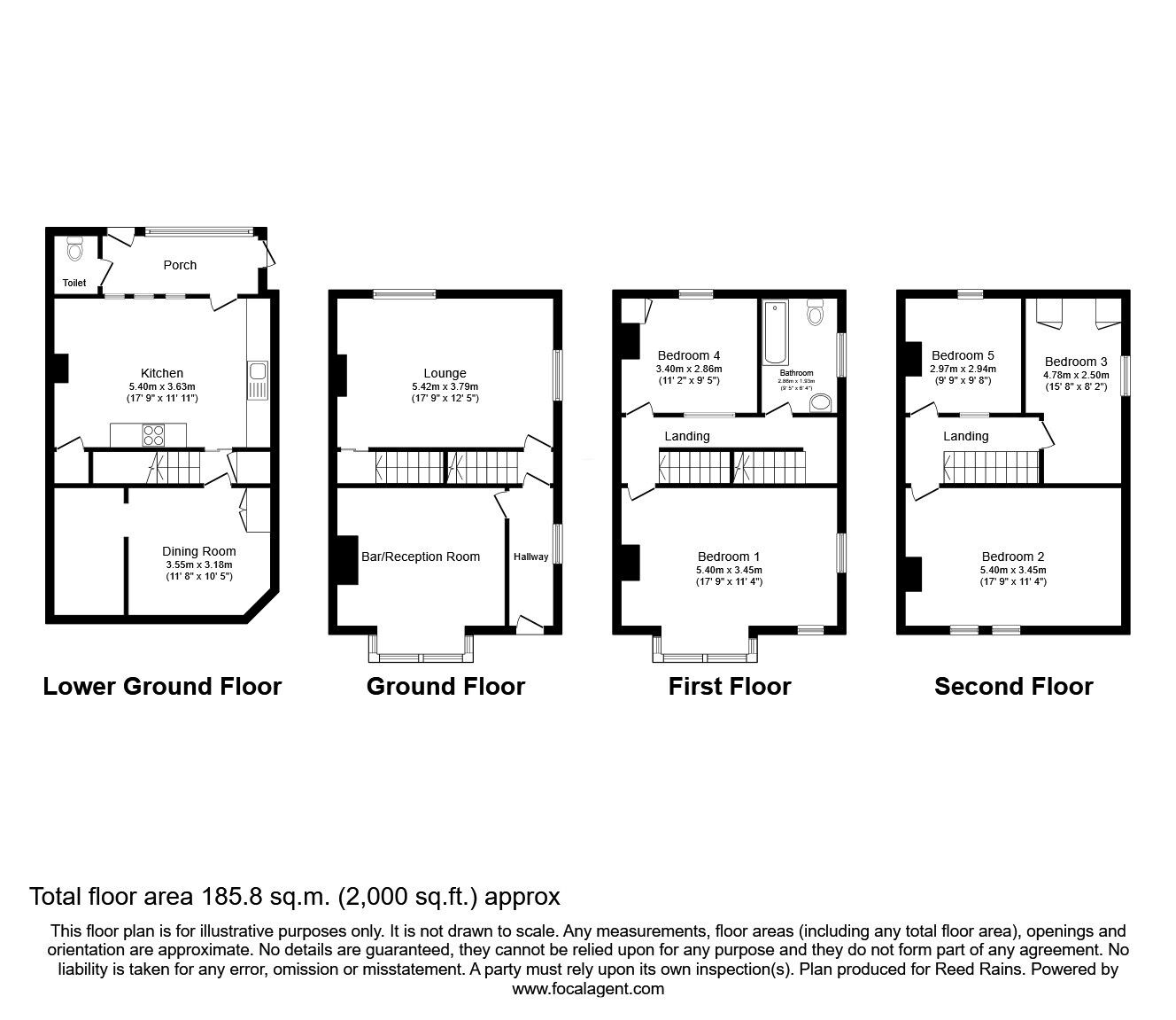 Floorplan of 5 bedroom Semi Detached House for sale, Clifton Lane, Rotherham, South Yorkshire, S65