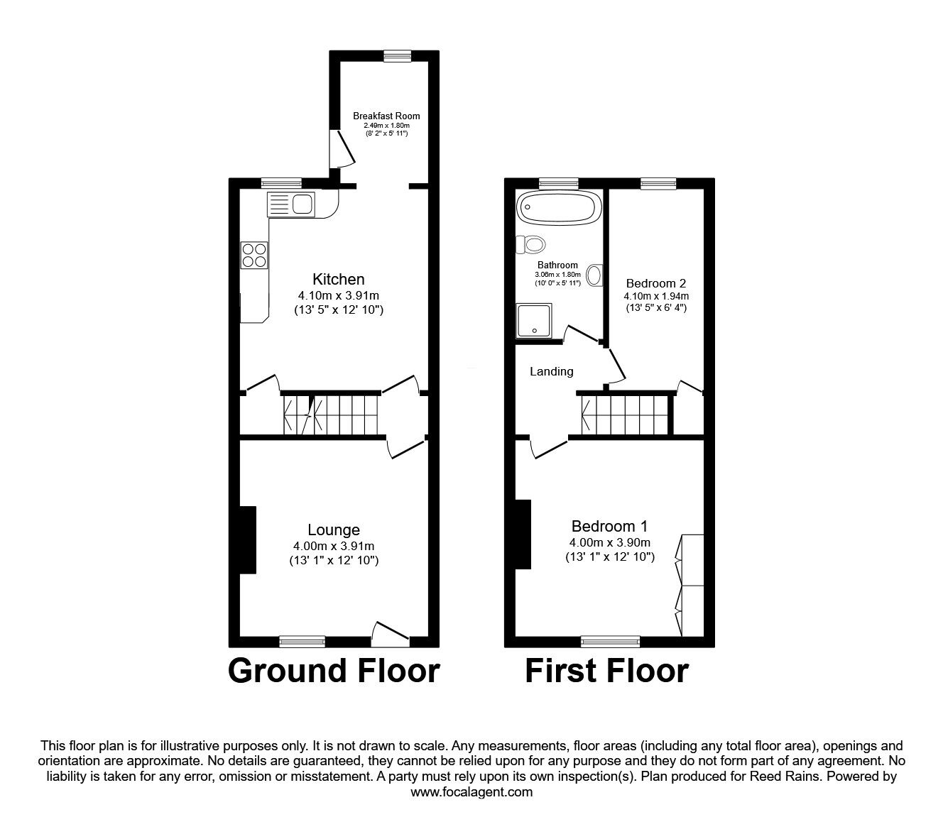 Floorplan of 2 bedroom End Terrace House for sale, Campbell Street, Rotherham, South Yorkshire, S61