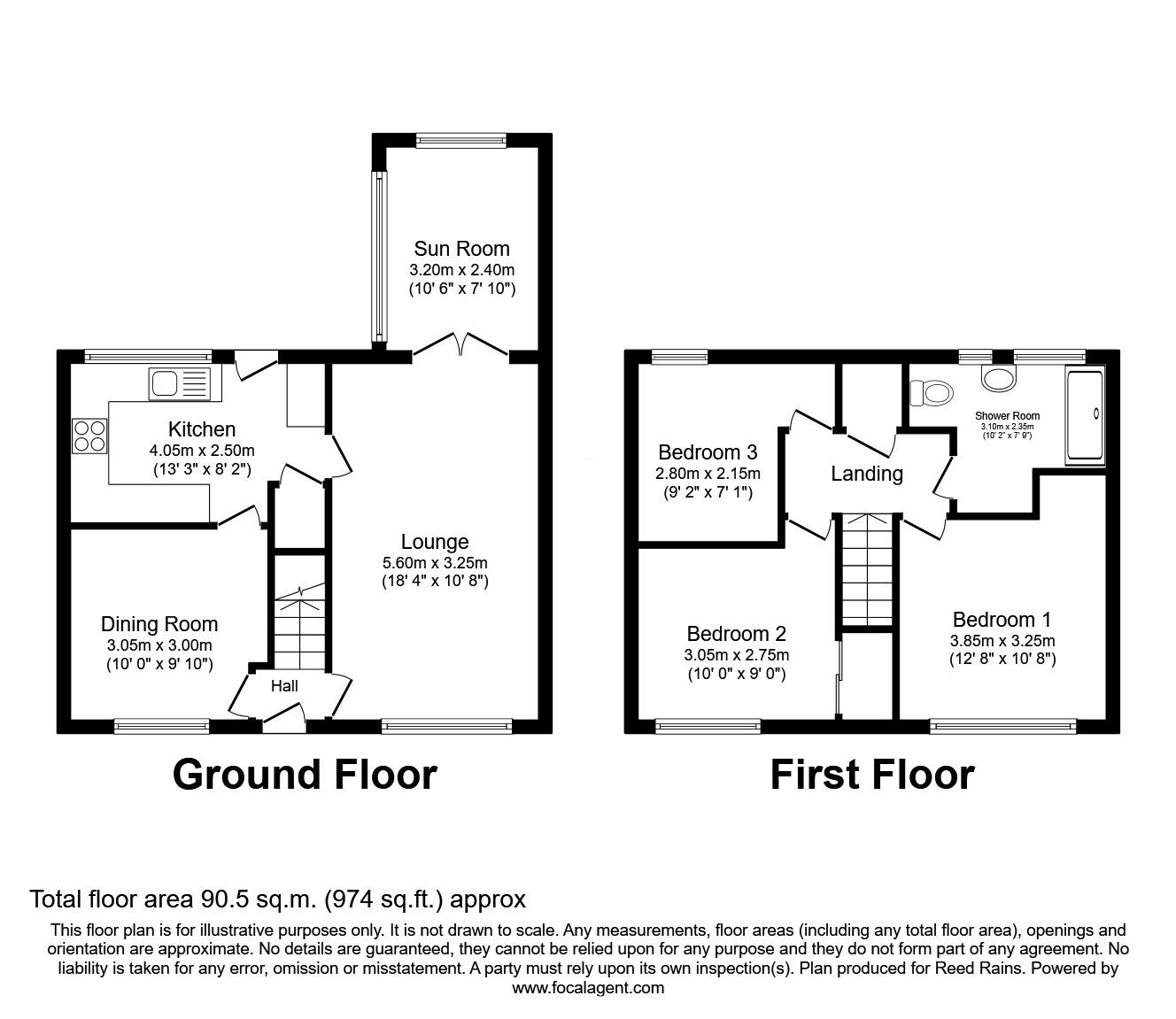 Floorplan of 3 bedroom Semi Detached House for sale, Burkinshaw Avenue, Rawmarsh, South Yorkshire, S62