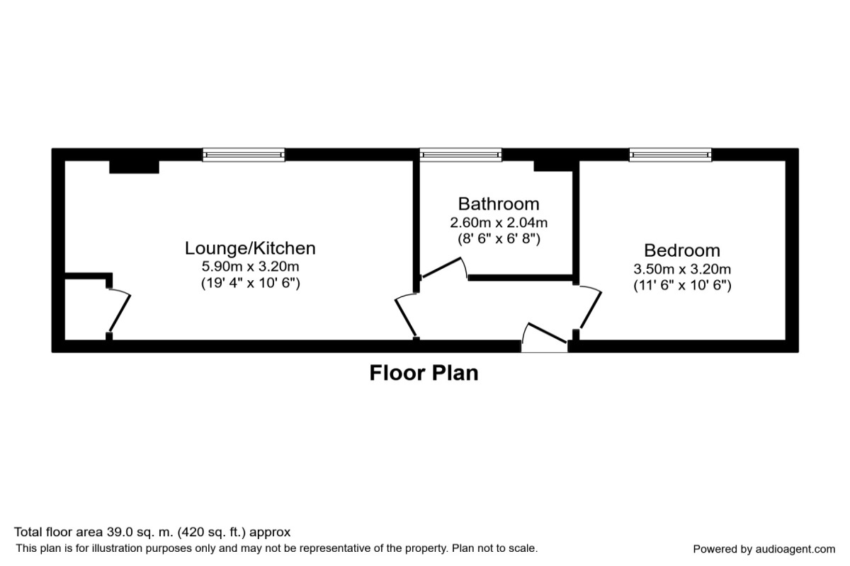 Floorplan of 1 bedroom Flat to rent, Ship Hill, Rotherham, South Yorkshire, S60