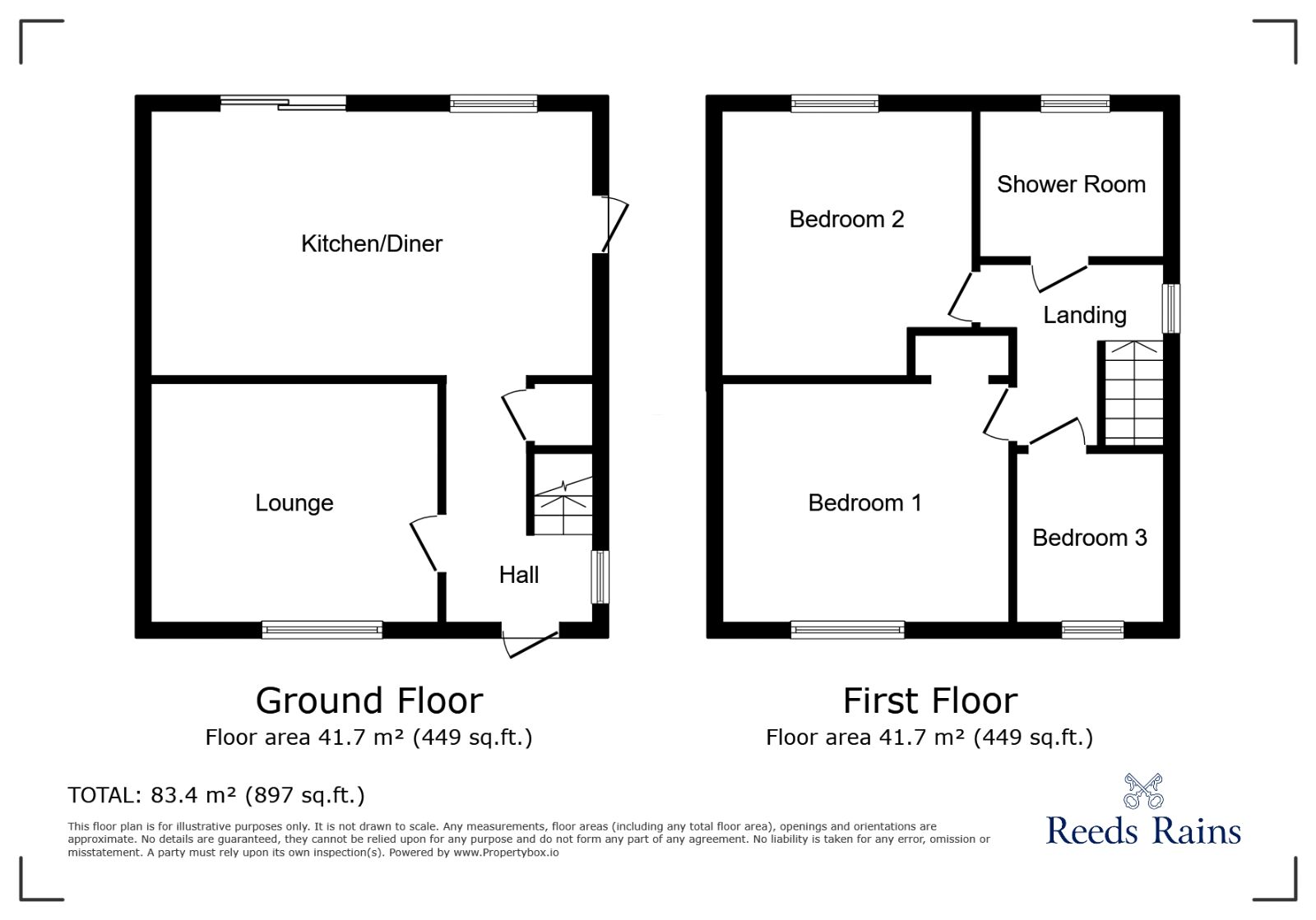 Floorplan of 3 bedroom Semi Detached House for sale, Manor Road, Brinsworth, South Yorkshire, S60