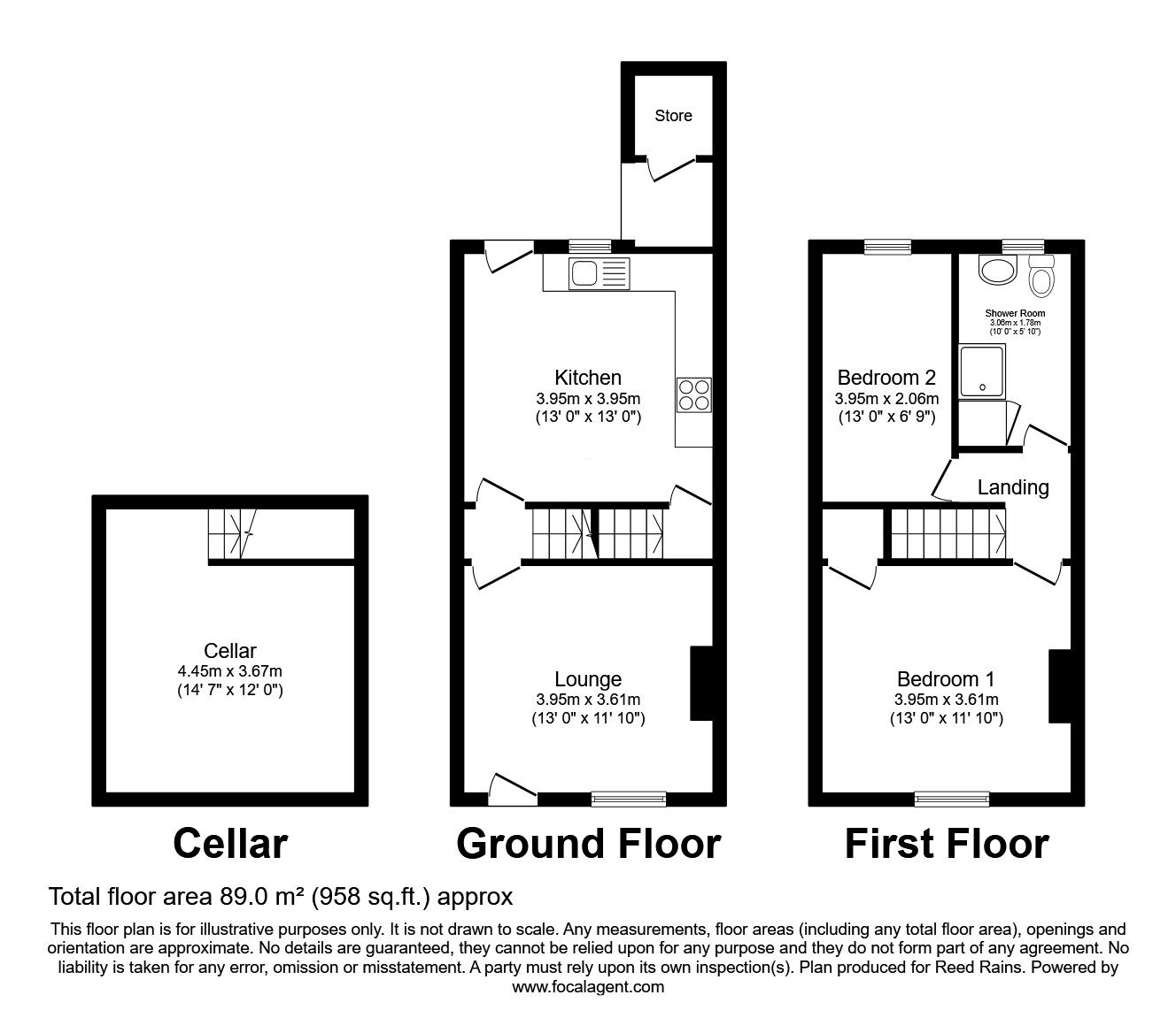 Floorplan of 2 bedroom End Terrace House for sale, Gladys Street, Rotherham, South Yorkshire, S65