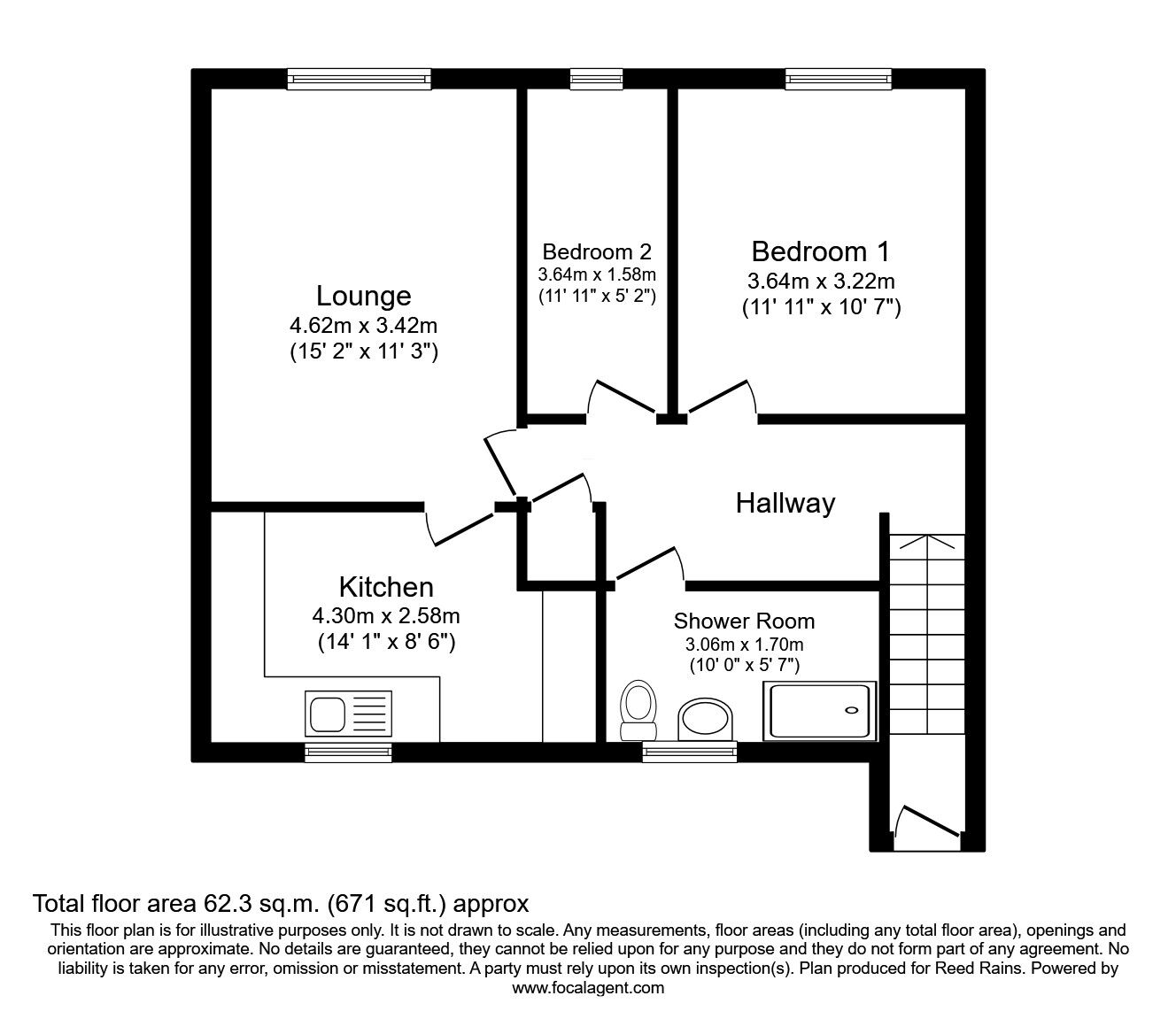 Floorplan of 2 bedroom  Flat for sale, Furnival Way, Whiston, South Yorkshire, S60