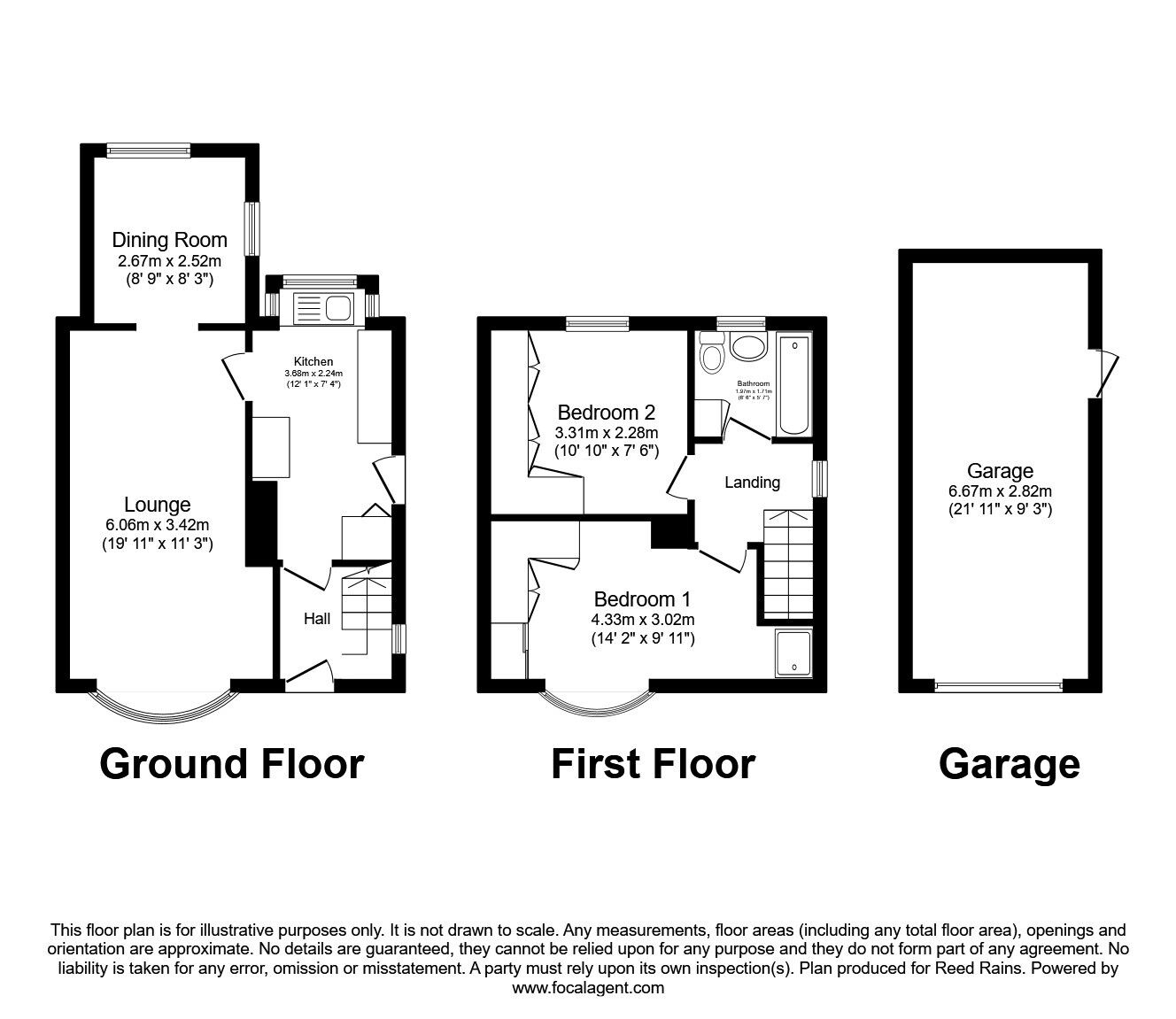 Floorplan of 2 bedroom Semi Detached House for sale, Stag Crescent, Rotherham, South Yorkshire, S60
