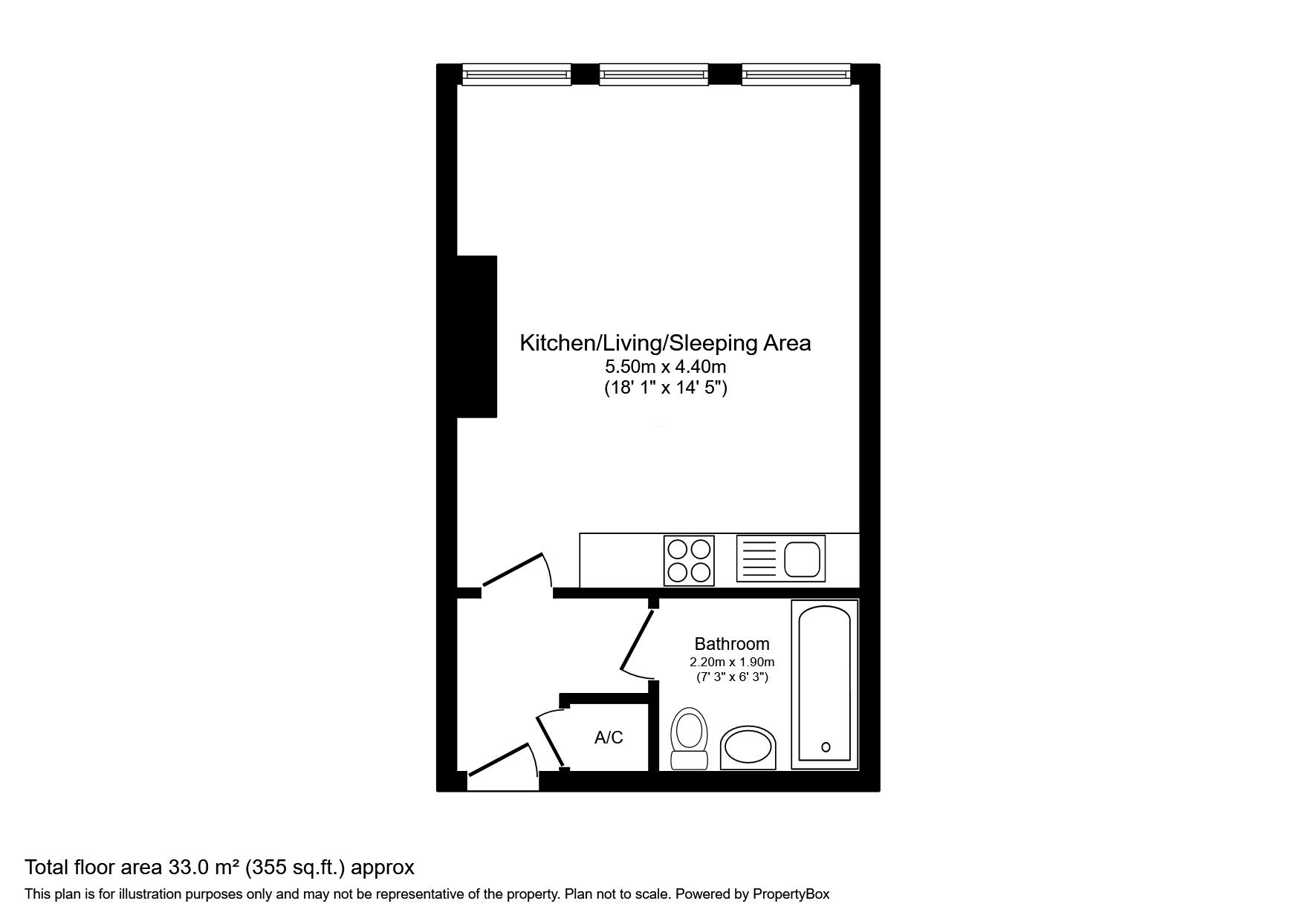 Floorplan of  Flat for sale, Imperial Buildings, Rotherham, South Yorkshire, S60